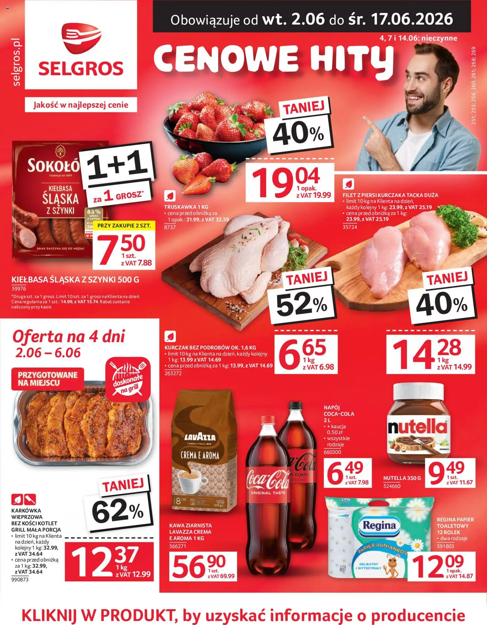 Selgros cash&carry gazetka od 02.06.2026 | Strona: 1 | Produkty: Lavazza crema, Karkówka wieprzowa, Lavazza, Filet z piersi kurczaka