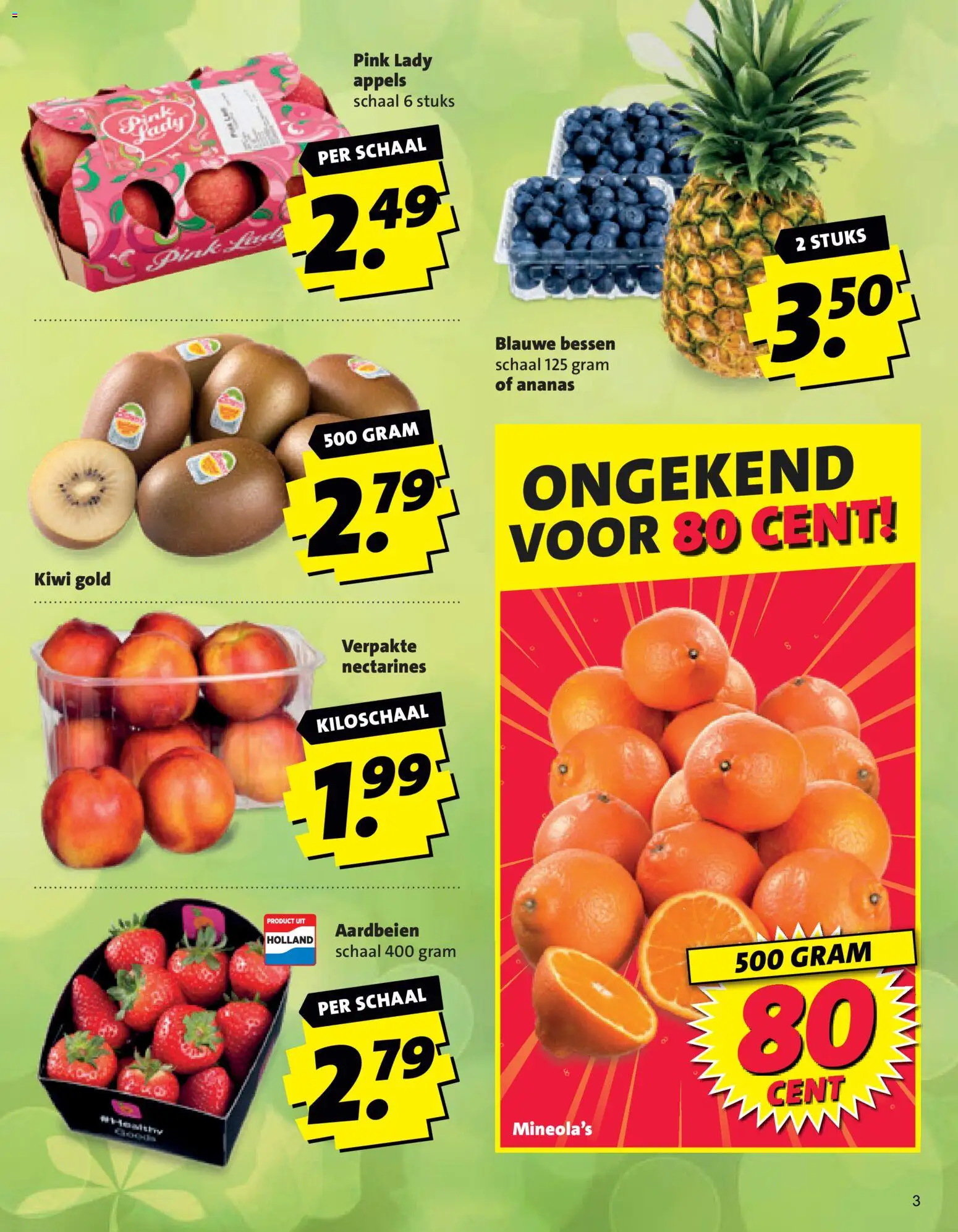 {H1} | Pagina: 3 | Producten: Nectarines, Appels, Kiwi, Schaal