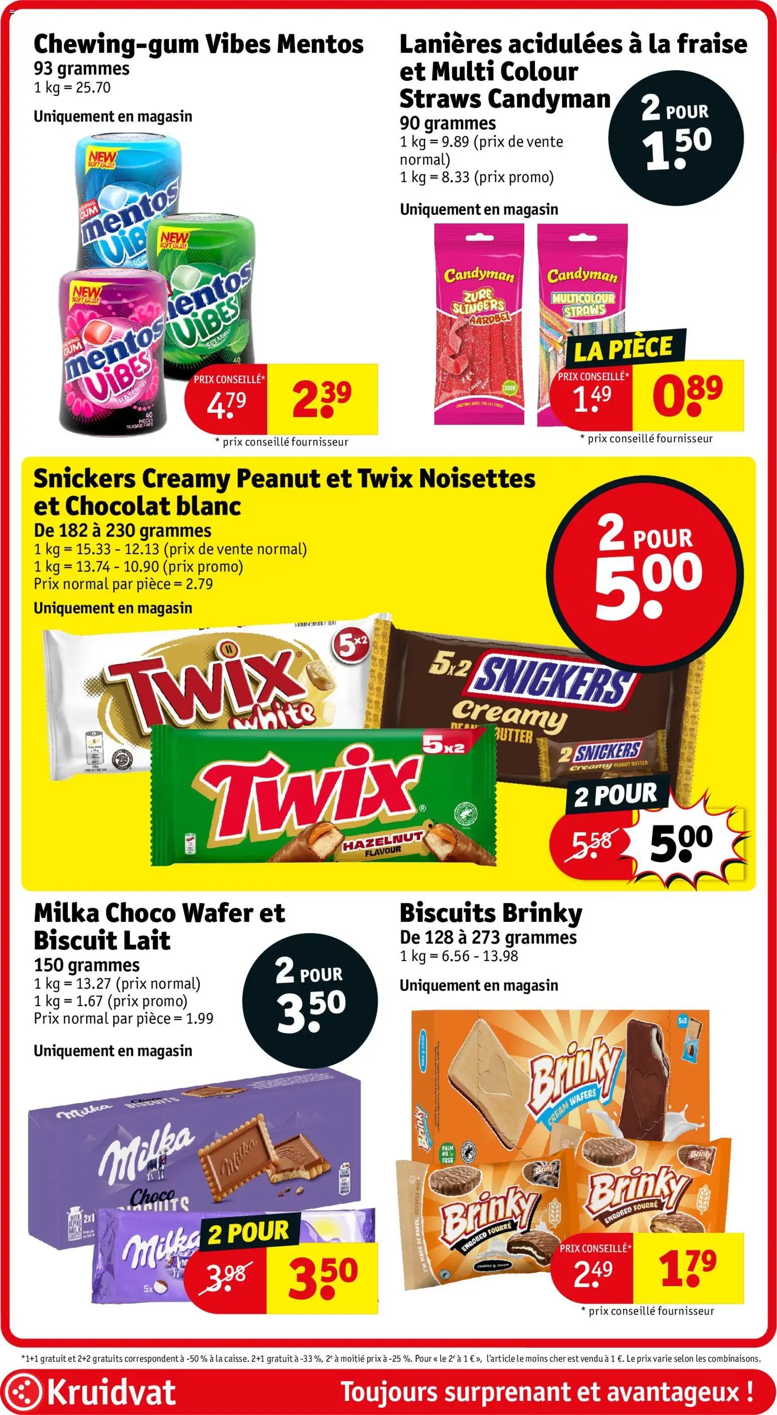 {H1} | Pagina: 58 | Producten: Twix, Snickers, La, Aardbei