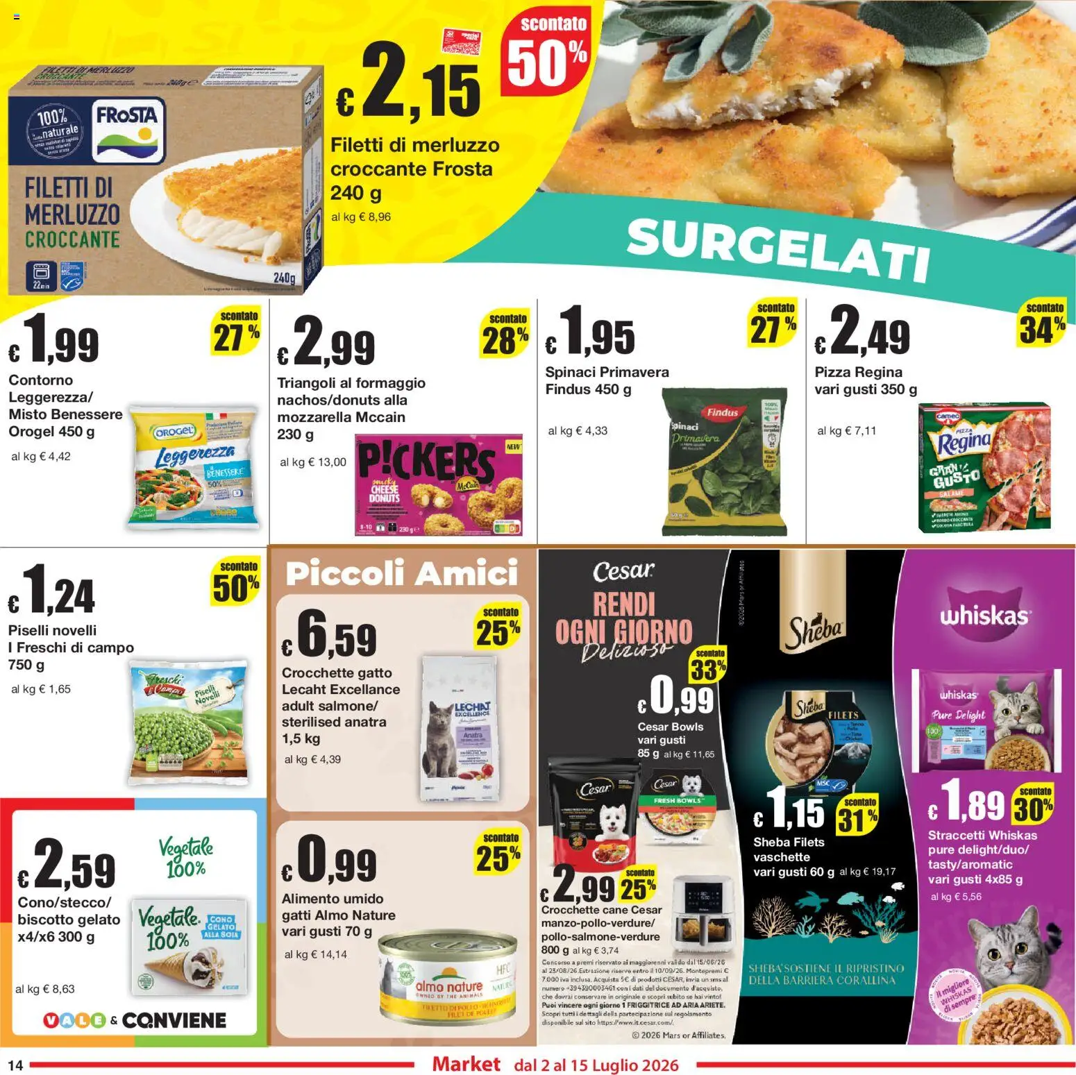 Volantino Sì con Te del 02/07/2026 | Pagina: 14 | Prodotti: Pollo, Mozzarella, Crocchette, Vaschette