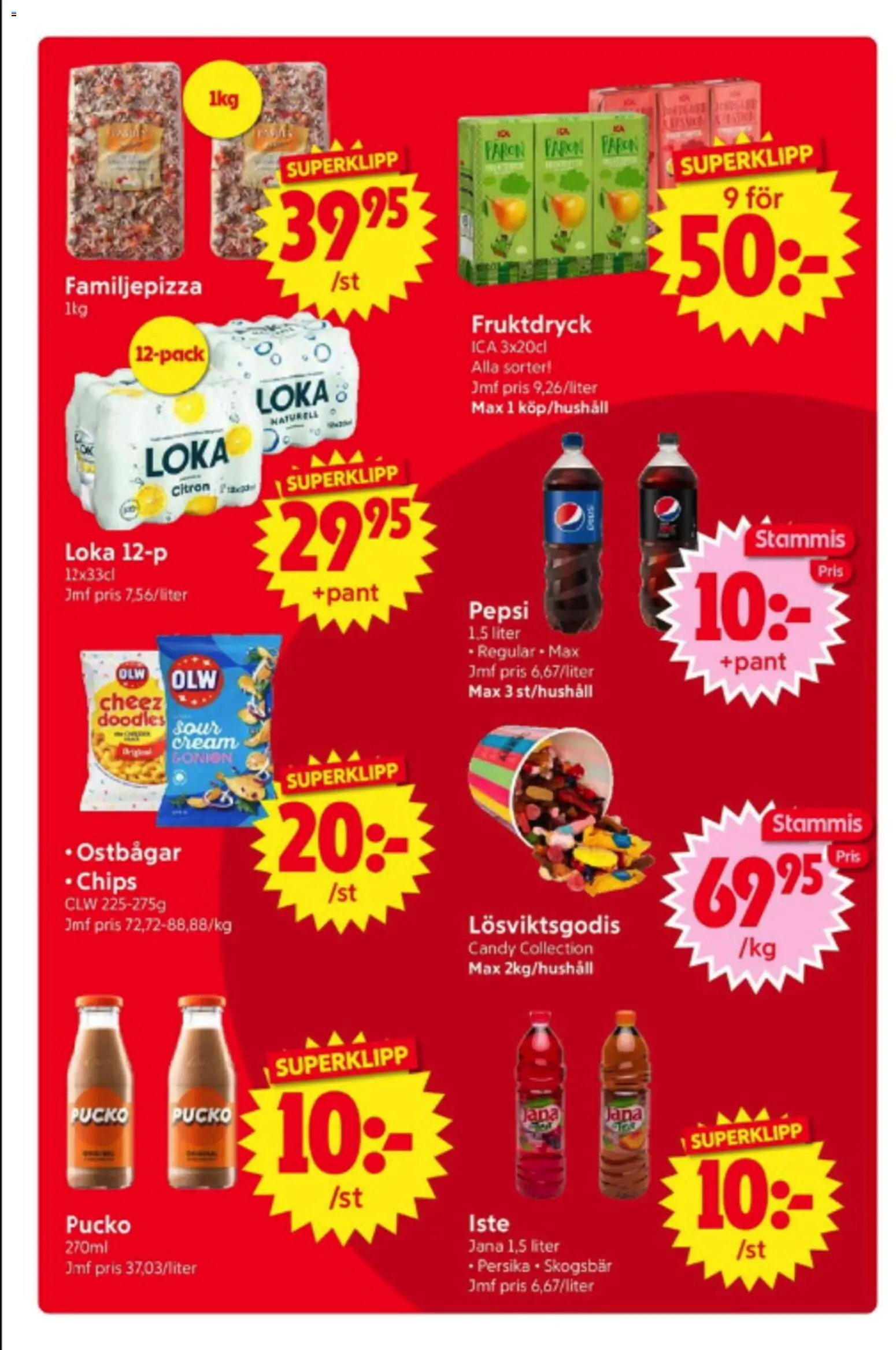 Nya Pulsen reklamblad aktuell från 08.06.2026 | Sida: 9 | Produkter: Ostbågar, Loka, Pepsi, Persika