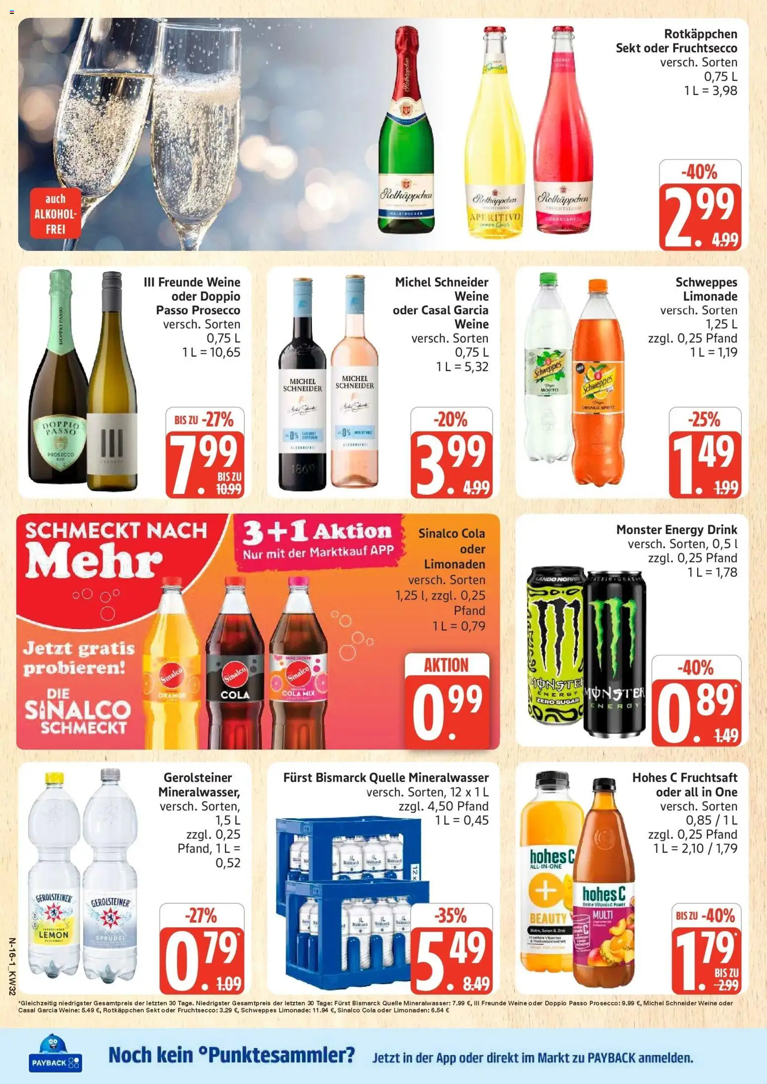 Marktkauf Prospekt Buxtehude (ab 03.08.2026) » Angebote online | Seite: 16 | Produkte: Rotkappchen sekt, Cola, Limonade, Doppio Passo