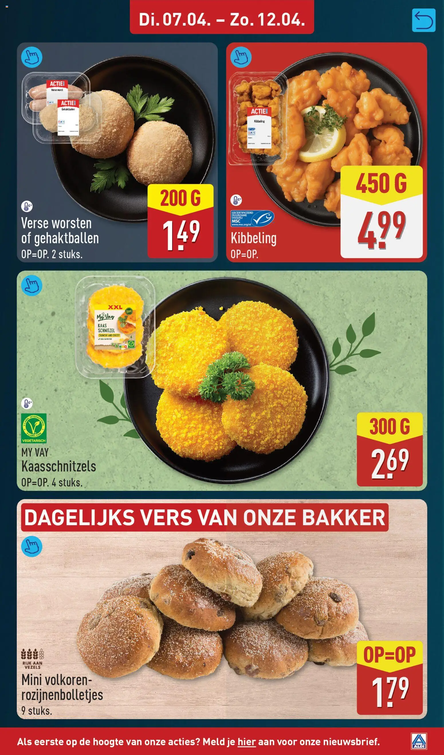 {H1} | Pagina: 7 | Producten: Kaas, Schnitzel, Worst