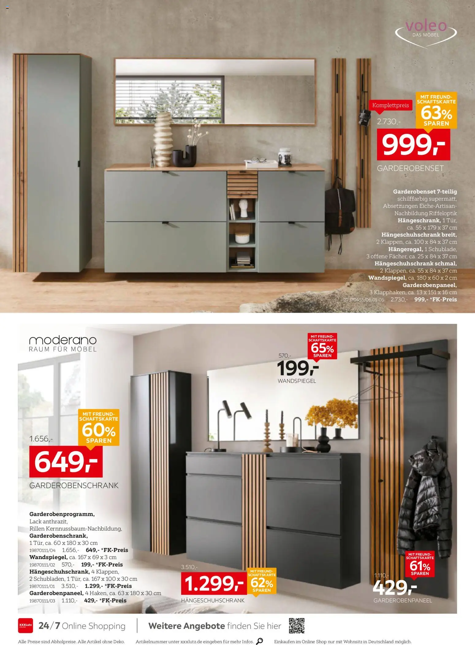 XXXLutz Prospekt – gültig ab 10.10.2026 | Seite: 14 | Produkte: Wandspiegel, Garderobenset, Garderobenschrank