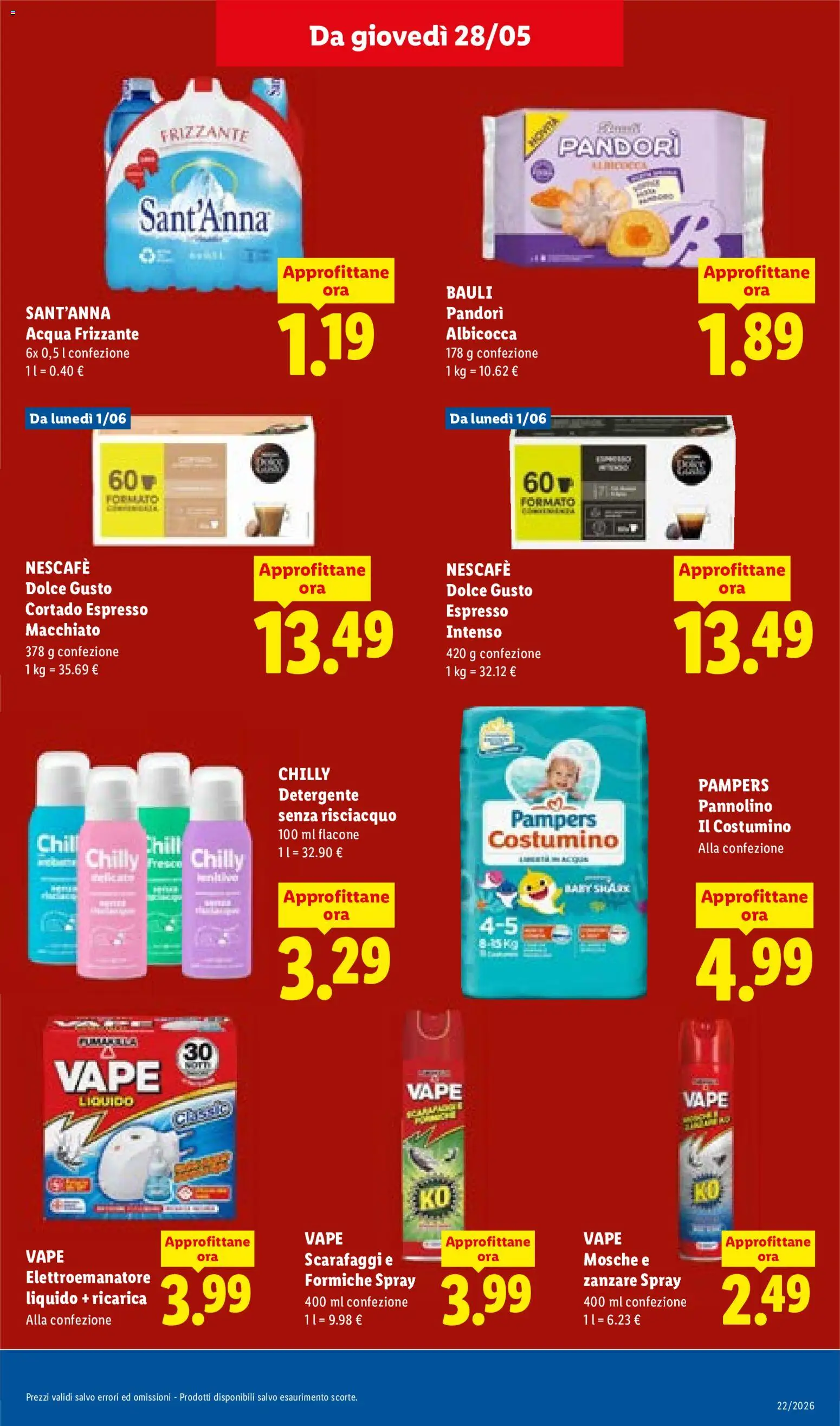 Volantino Lidl del 28.05.2026 | Pagina: 19 | Prodotti: Detergente, Acqua, Pampers