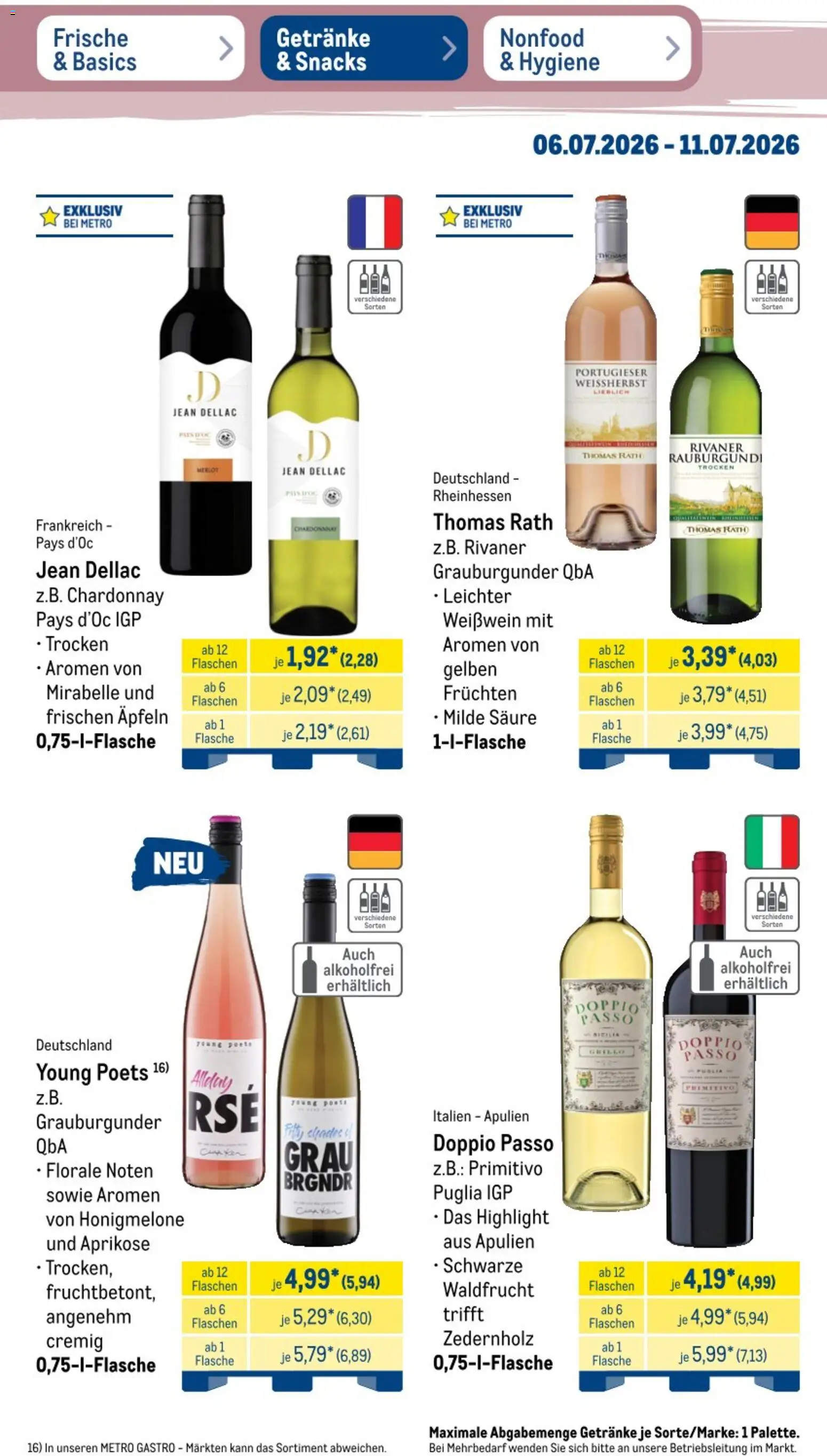 Metro Non Food & Hygiene – gültig ab 06.07.2026 | Seite: 25 | Produkte: Rama, Osborne, Limoncello, Ramazzotti