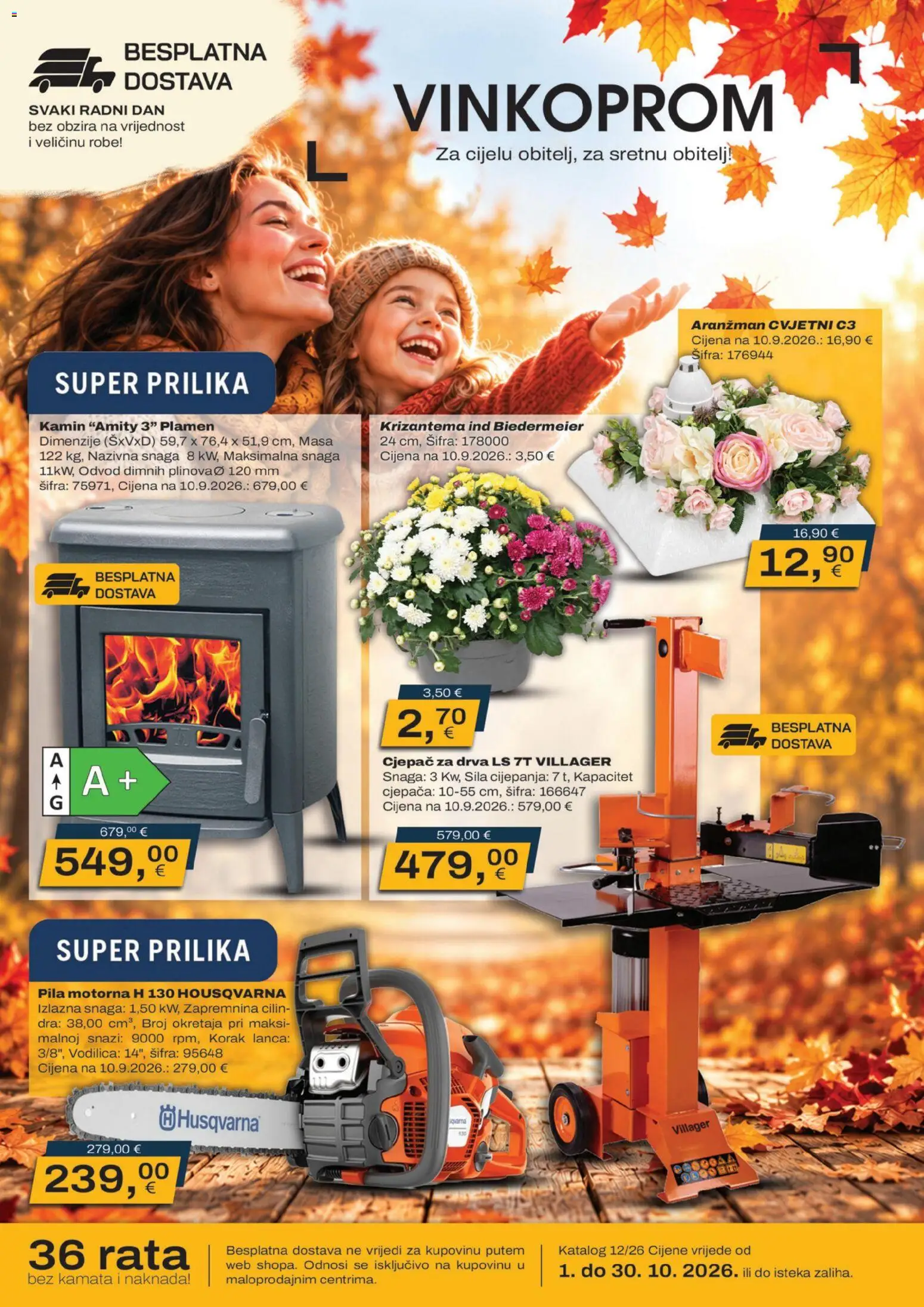 Vinkoprom katalog | vrijedi od 01.10.2026 | Stranica: 1 | Proizvodi: Pila, Kamin