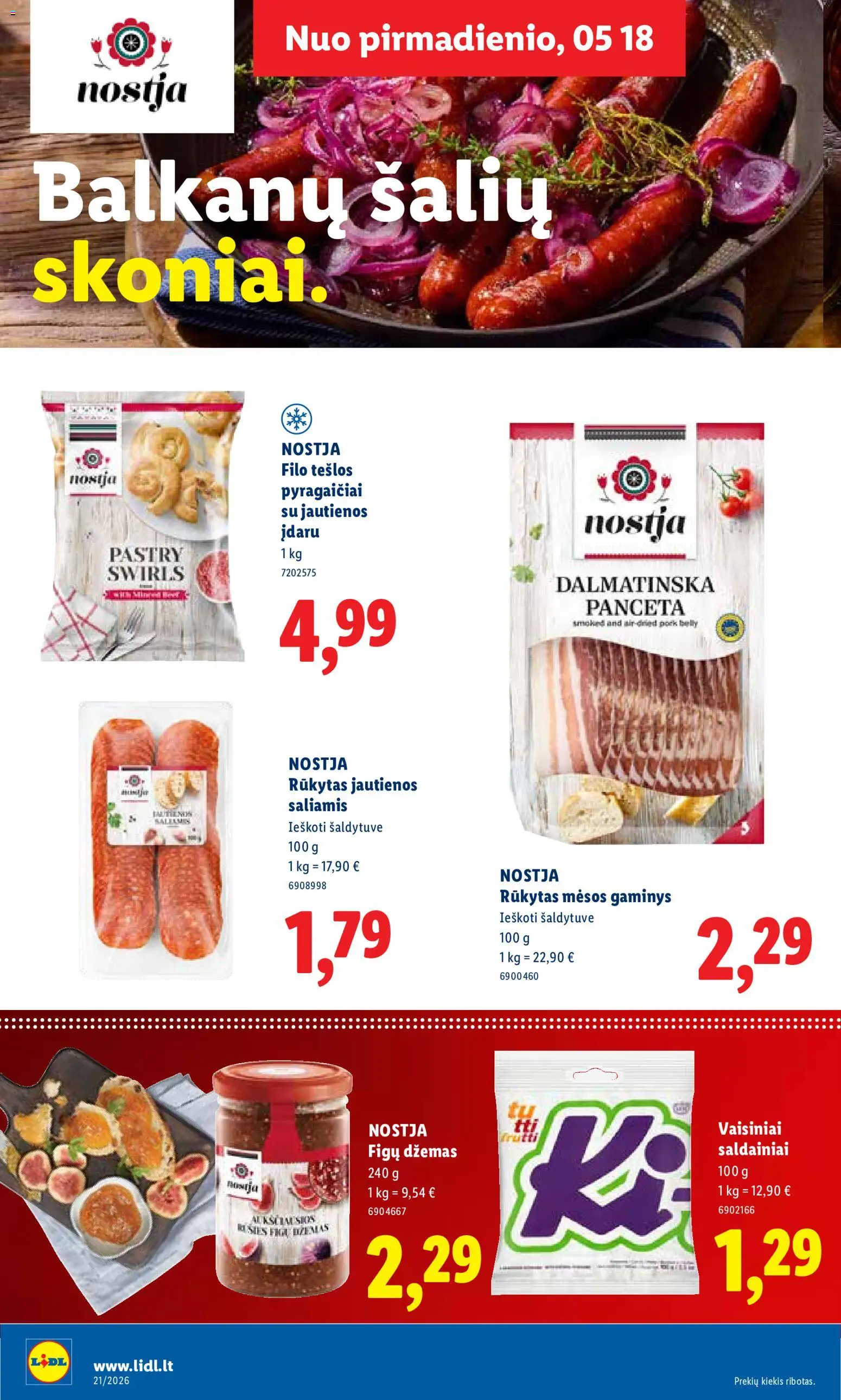 LIDL akcijos nuo 18.05.2026 | Puslapis: 12 | Prekių: Jautienos, Saliamis, Saldainiai