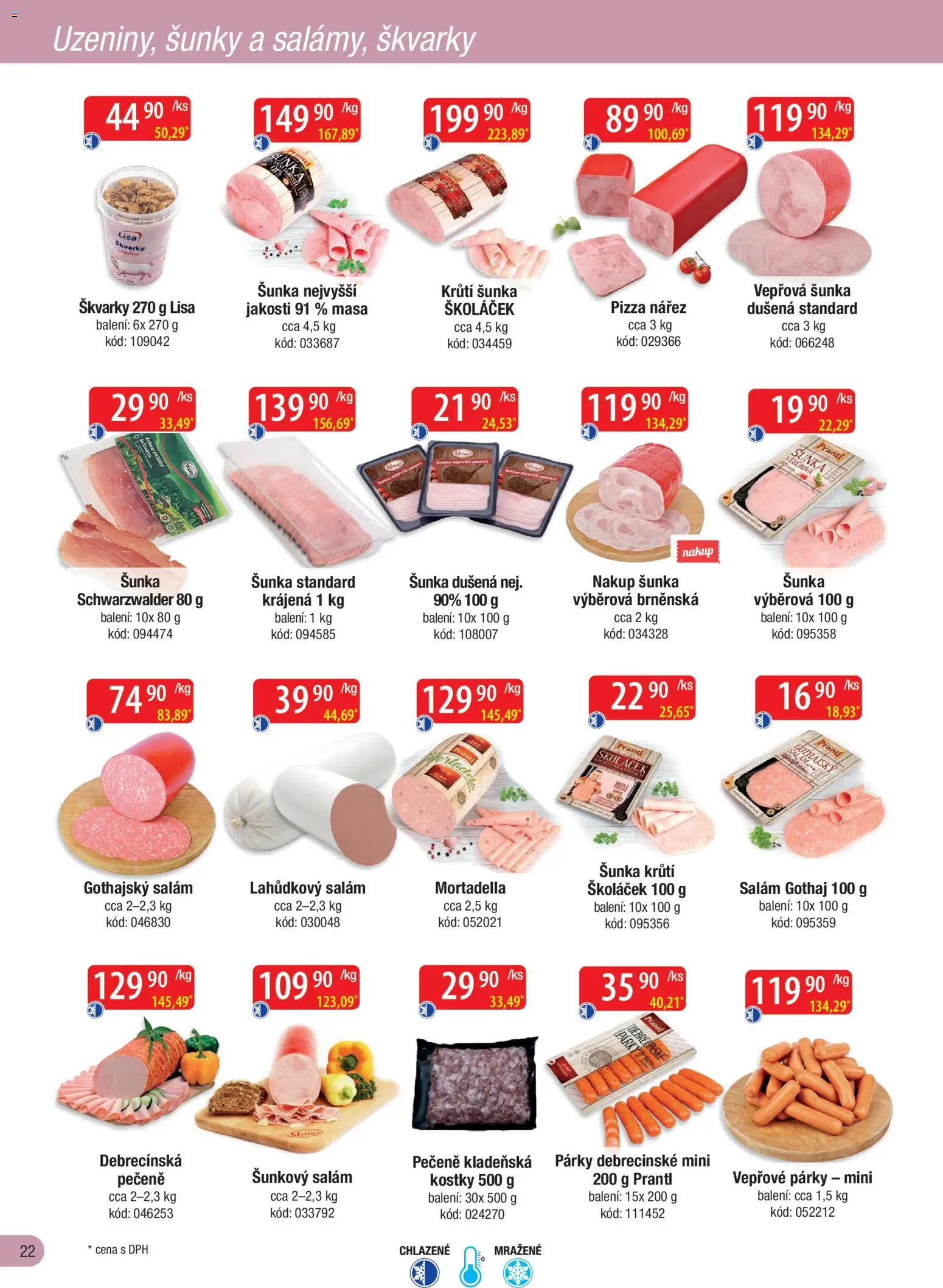 Astur & Qanto leták - Velkoobchod fresh 11/2026 od 01.11.2026 | Strana: 22 | Produkty: Salám, Pizza, Šunkový salám, Škvarky