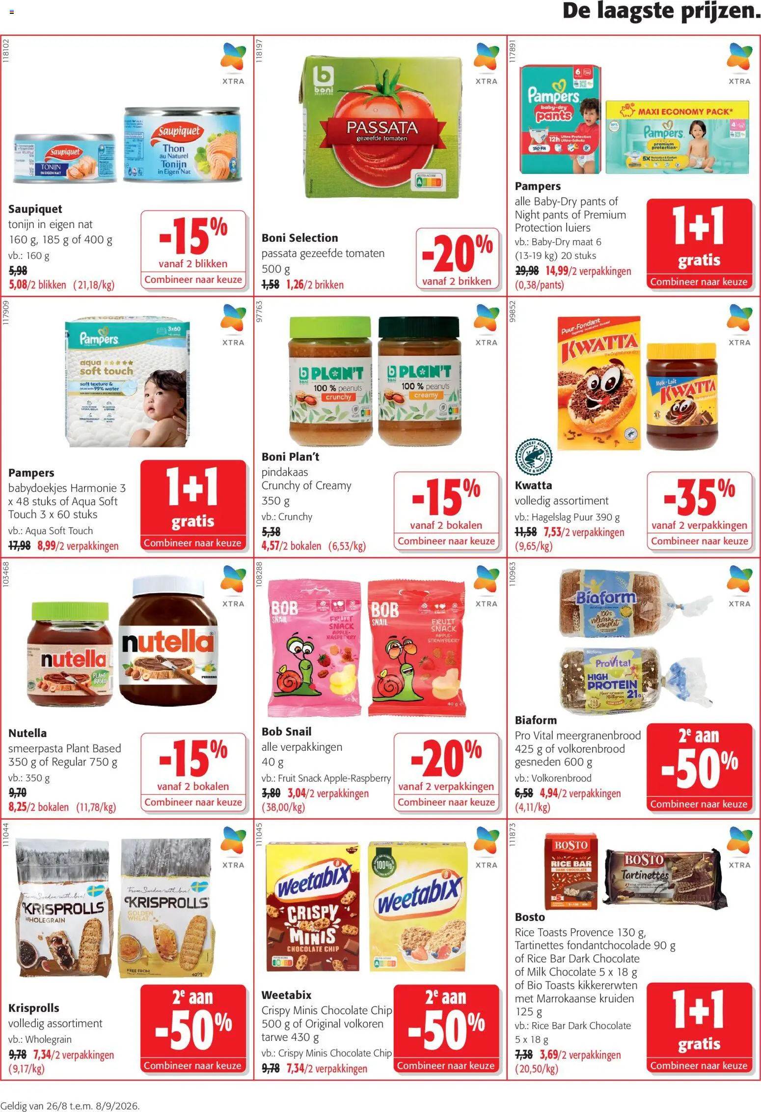 {H1} | Pagina: 10 | Producten: Tonijn, Luiers, Kruiden, Pindakaas