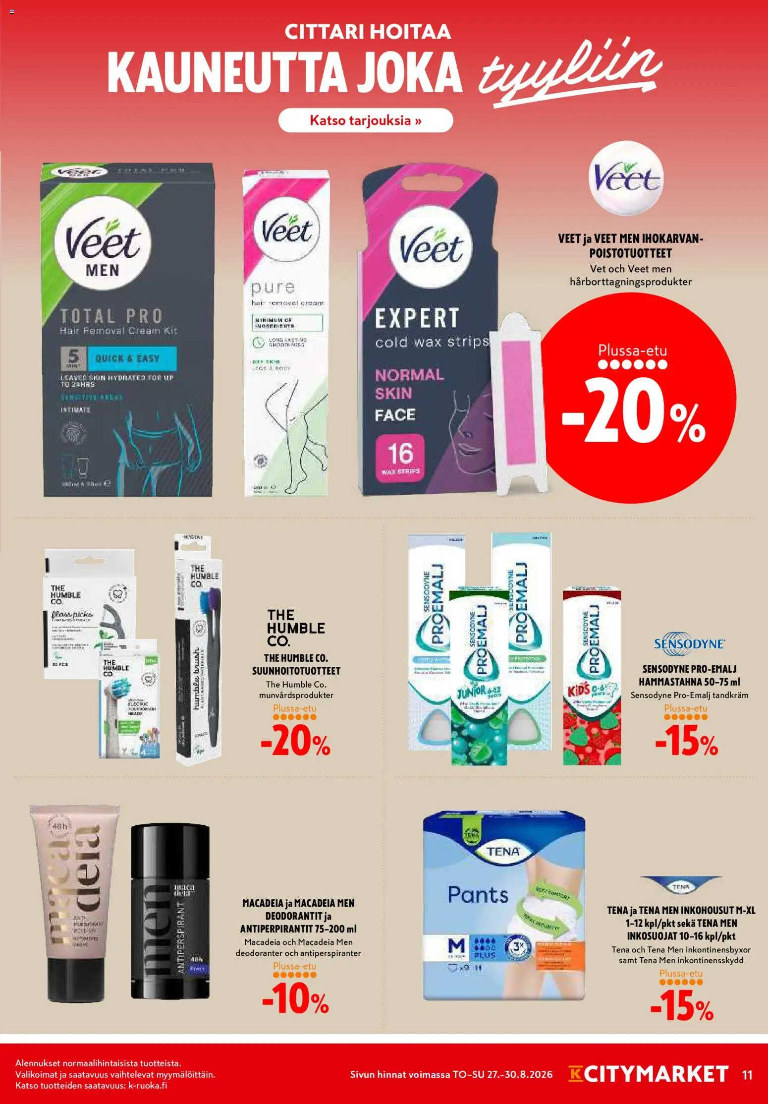 K-Citymarket tarjoukset – voimassa 27/08/2026 alkaen | Sivu: 11 | Tuotteet: Hammastahna