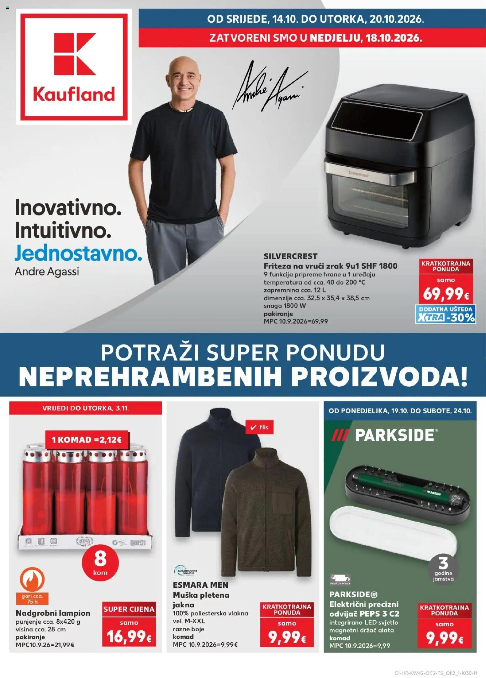 Kaufland katalog | vrijedi od 14.10.2026 | Stranica: 1 | Proizvodi: Friteza, Jakna, LED svjetlo, Parkside