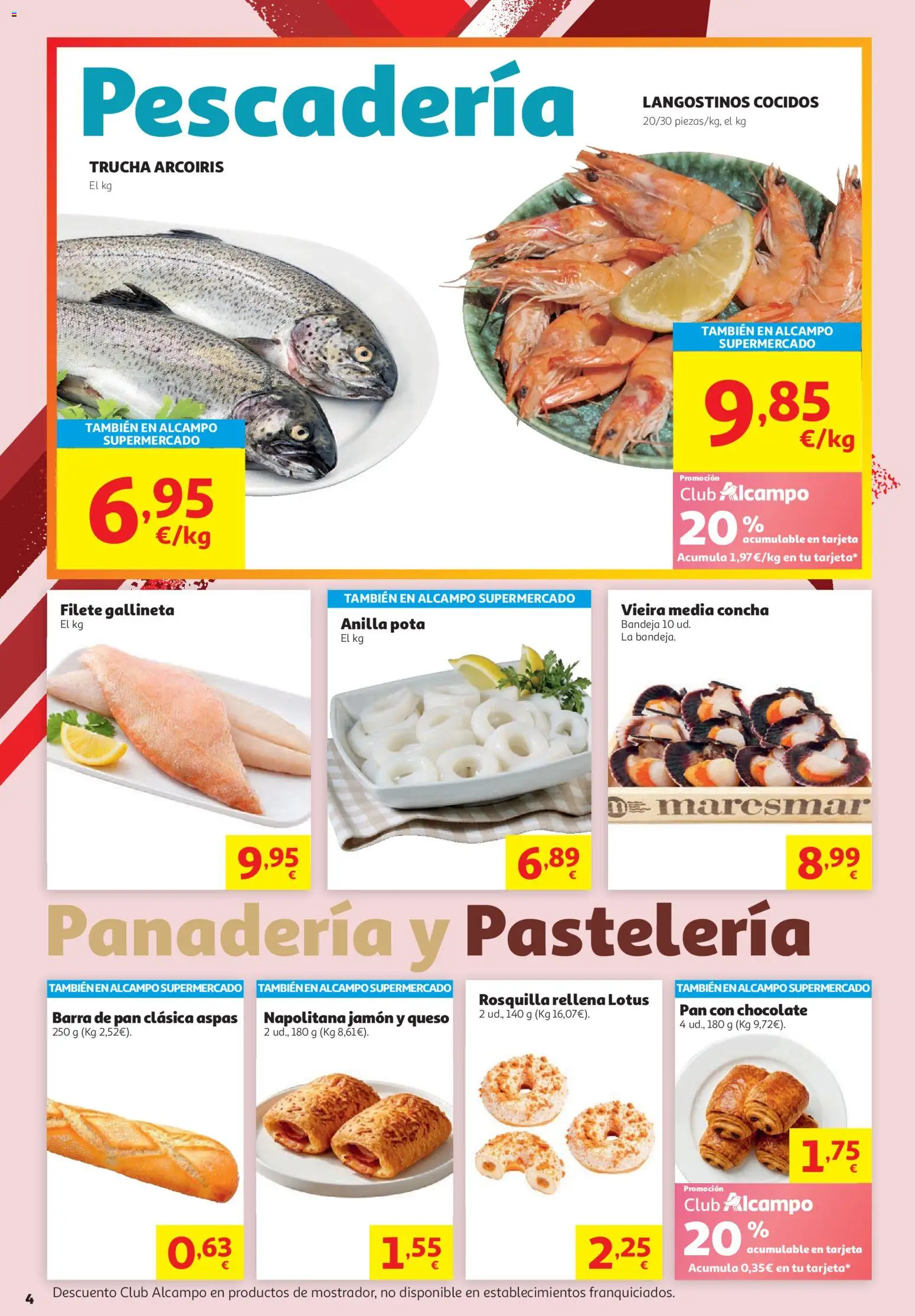 Alcampo -  HP Unico │ válido desde el 16.06.2026 | Página: 4 | Productos: Pan, Chocolate, Jamón, Filete