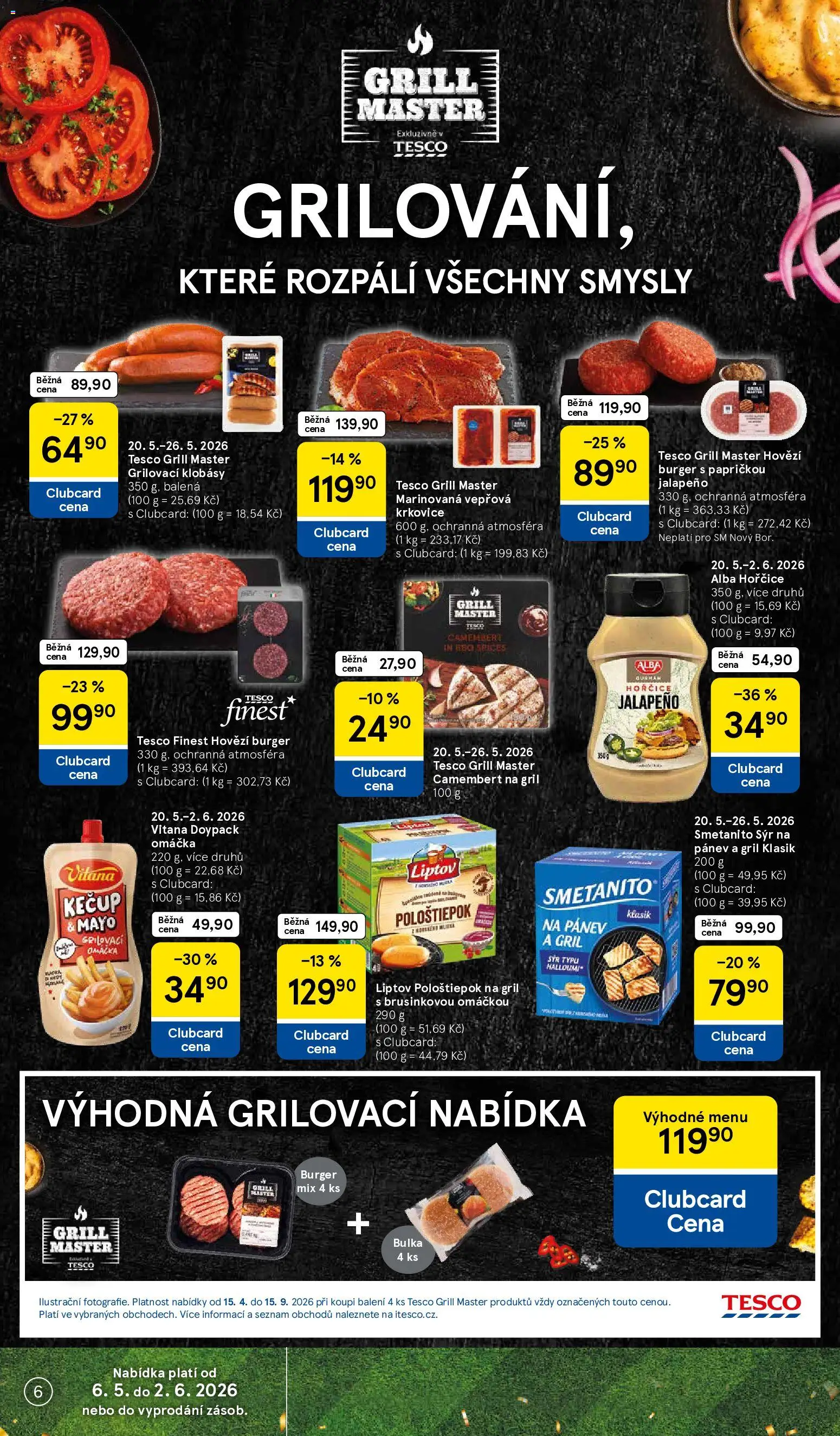 Tesco leták - Supermarket od 20.05.2026 | Strana: 6 | Produkty: Sýr na pánev, Kečup, Hořčice, Halloumi