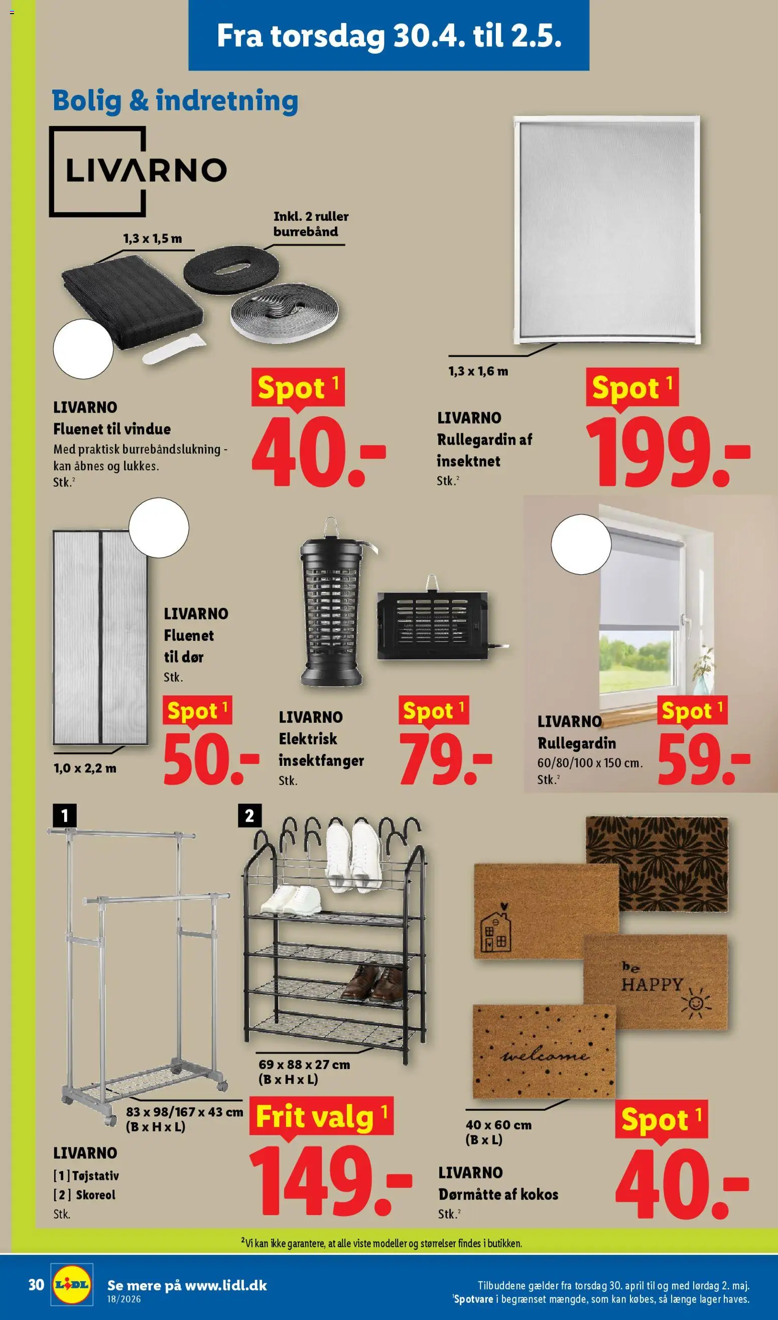 Lidl tilbudsavis – gyldig fra 26.04.2026 | Side: 16 | Produkter: Dørmåtte, Tøjstativ, Søm