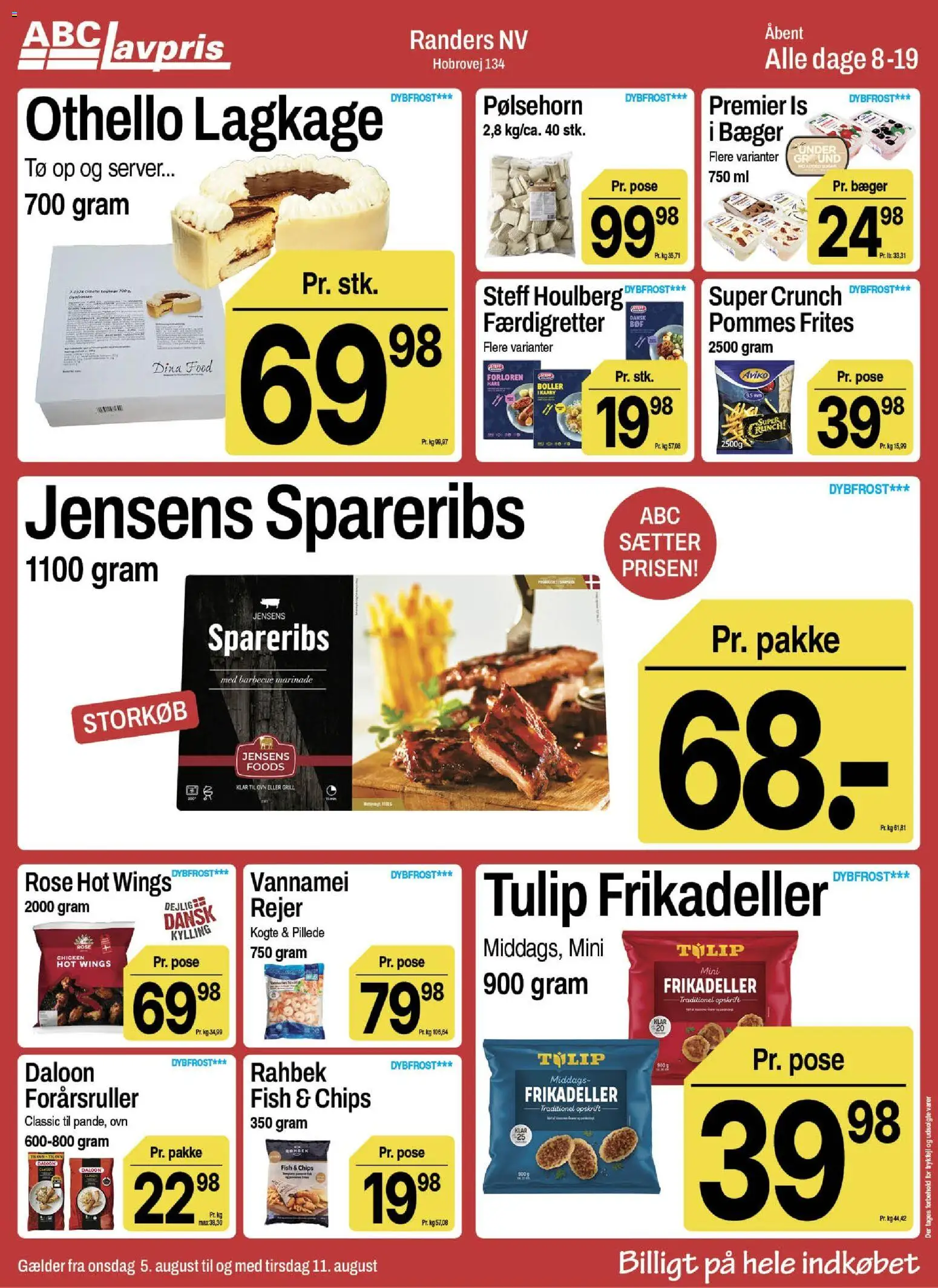 Abc Lavpris tilbudsavis – gyldig fra 05/08/2026 | Side: 7 | Produkter: Pølsehorn, Rejer, Ovn, Grill