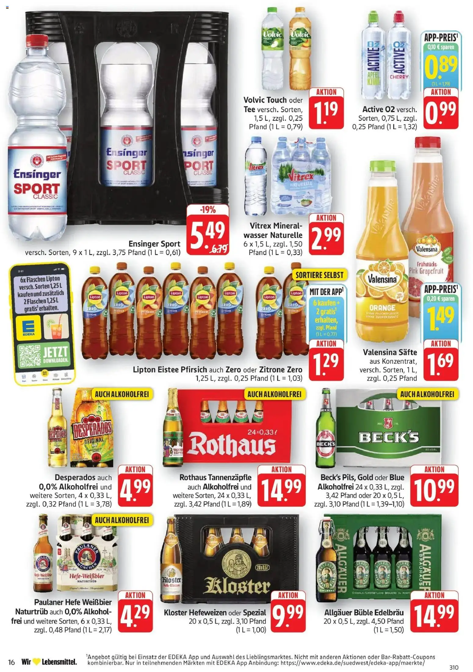 Edeka Prospekt Göppingen (ab 07.09.2026) » Angebote Online | Seite: 16 | Produkte: Weißbier, Hefe weissbier, Tee, Paulaner