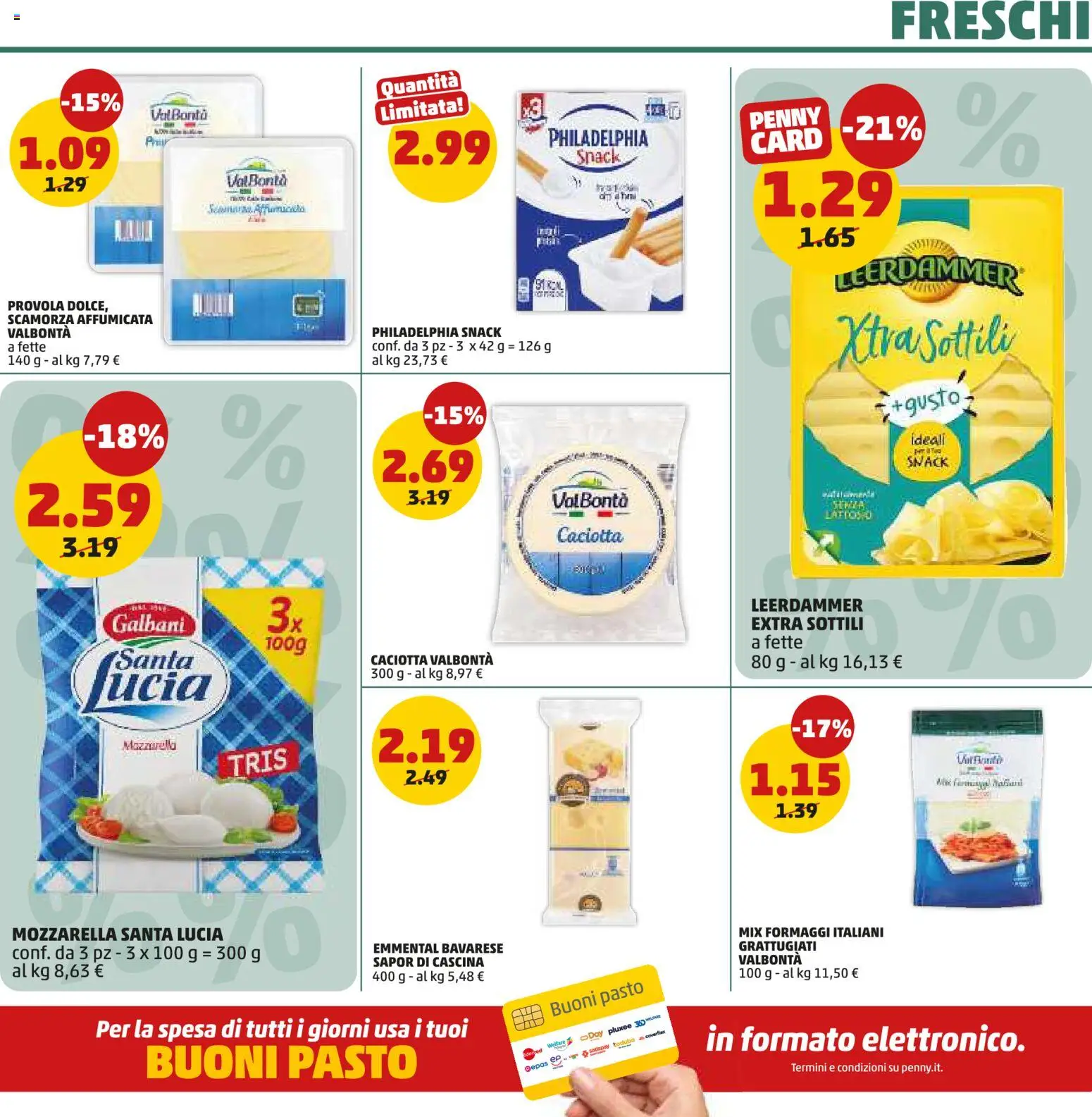Volantino PENNY del 22/10/2026 | Pagina: 7 | Prodotti: Mozzarella, Provola, Mozzarella santa lucia, Emmental