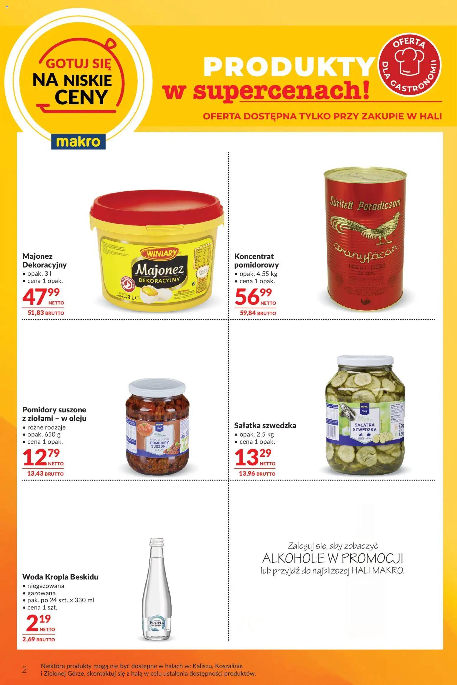 Makro gazetka - Oferta dla gastronomii od 07.07.2026 | Strona: 2 | Produkty: Pomidory, Sałatka, Woda, Majonez