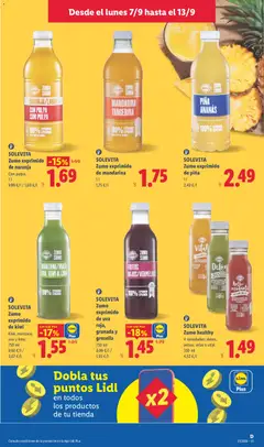 Vista previa SOLE VITA Zumo exprimido de kiwi, Kiwi, manzana, uva y lima. válido desde el 07/09/2026 | Página: 21