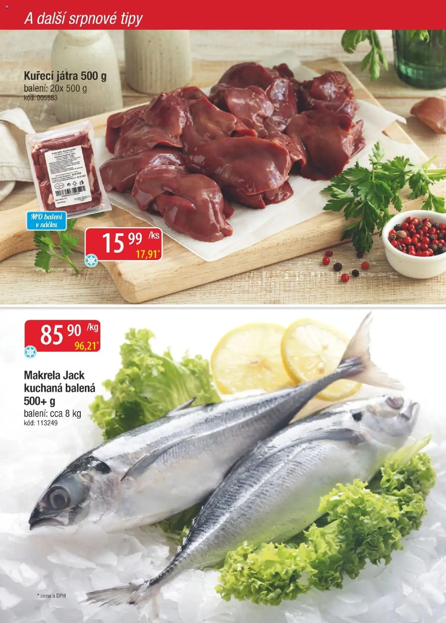 Astur & Qanto leták - Velkoobchod fresh 08/2026 od 01.08.2026 | Strana: 32 | Produkty: Makrela, Kuřecí Játra