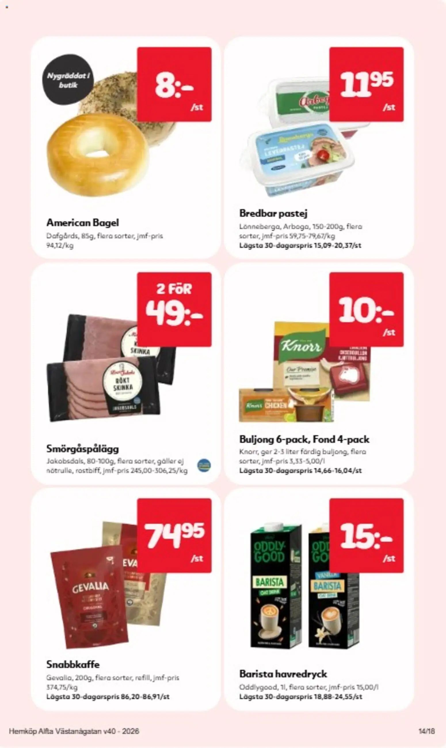 Hemköp reklamblad aktuell från 28/09/2026 | Sida: 14 | Produkter: Snabbkaffe, Buljong, Galler, Fond