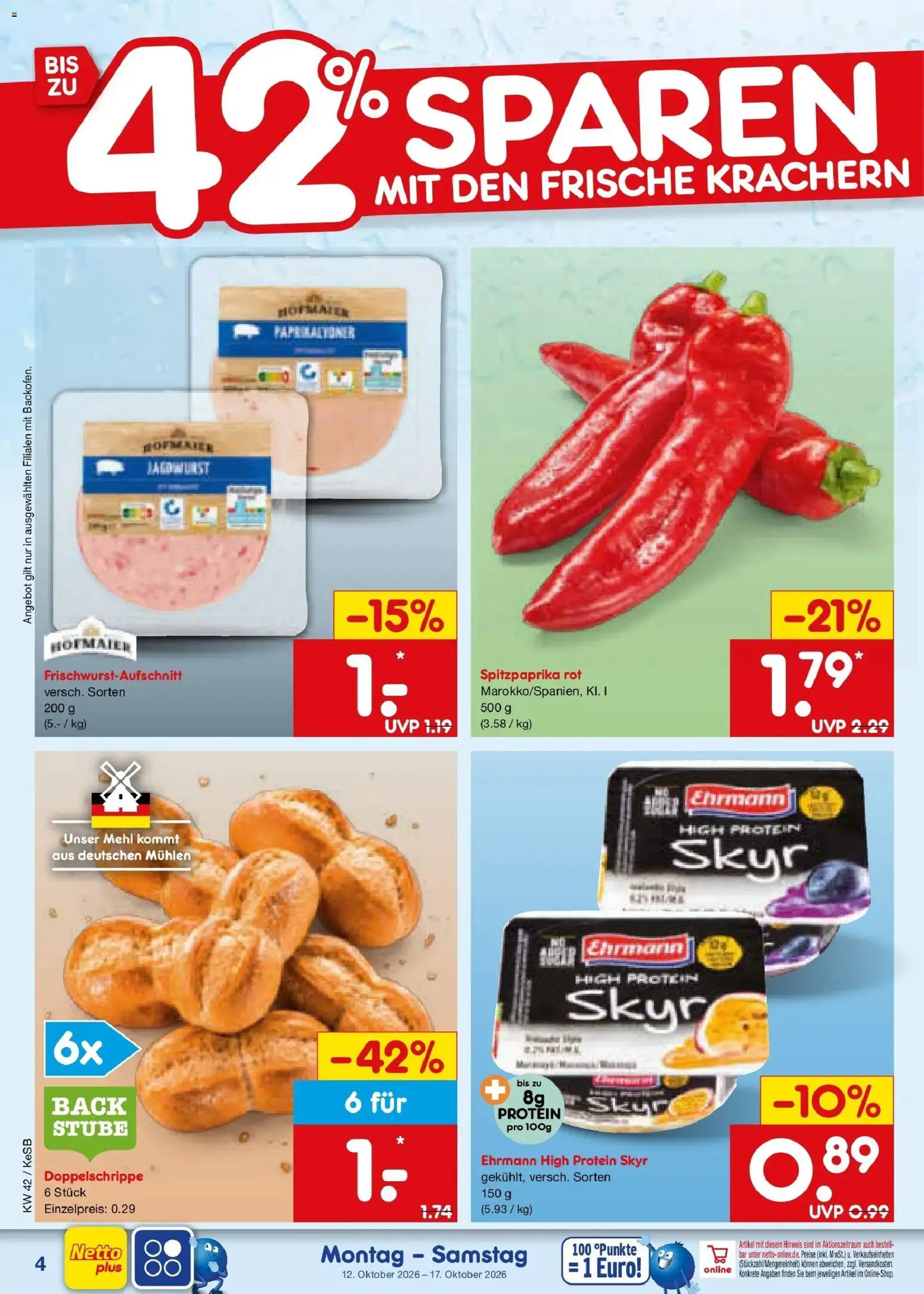 Netto Marken-Discount Prospekt Kruft (ab 12.10.2026) » Angebote | Seite: 4 | Produkte: Mehl, Skyr