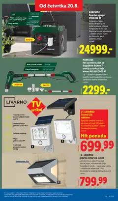 PARKSIDE Inverter agregat PBSI 800 A1, Kompaktan i lagan dizajn, idealan za sve svrhe korišćenja prilikom kampovanja ili oko kuće. Digitalna inverter tehnologija - stabilan sinusni napon bez distorzije, kao iz električne mreže - pregled Lidl kataloga - važi od 20.08.2026 | Strana: 87
