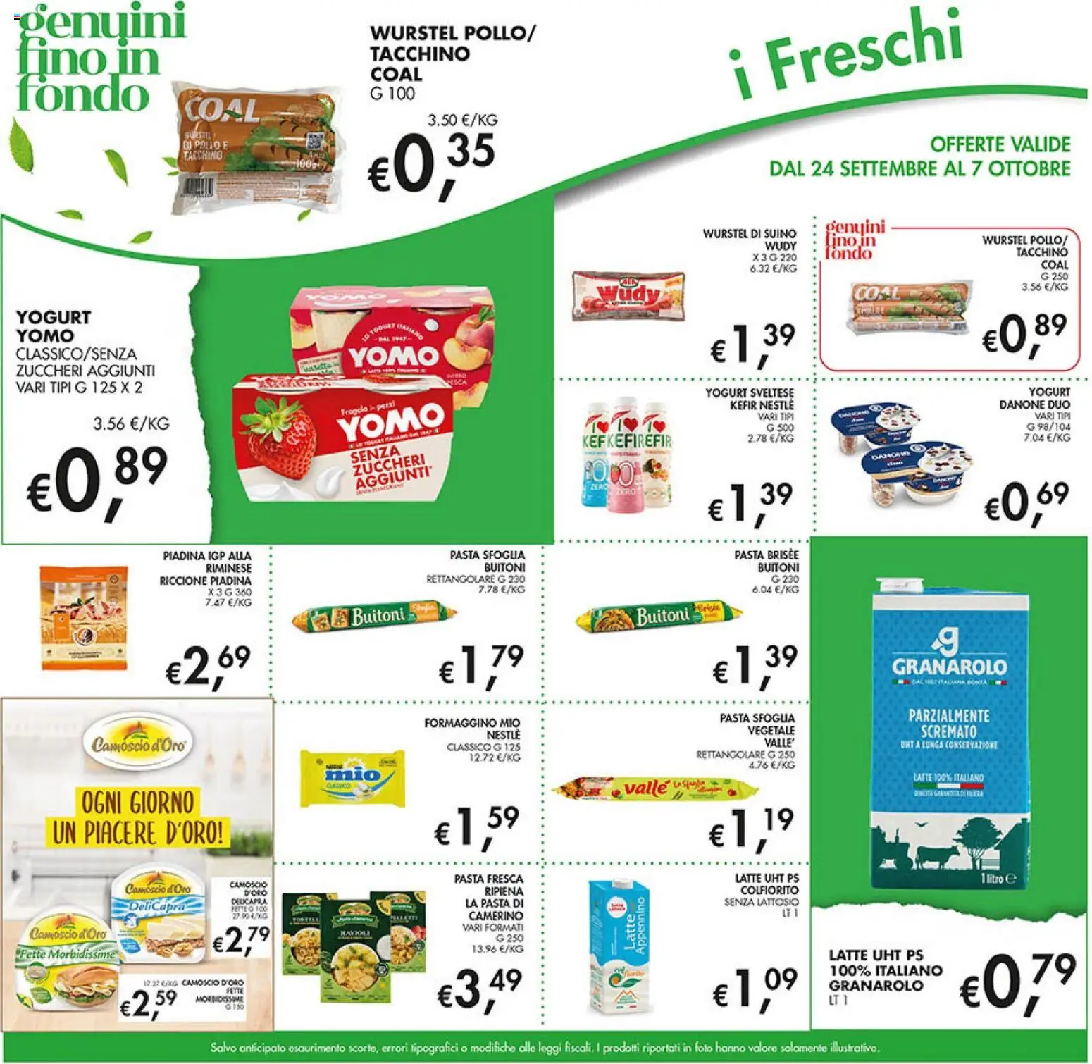 Volantino Coal del 24/09/2026 | Pagina: 19 | Prodotti: Pasta sfoglia, Tacchino, Latte, Pasta