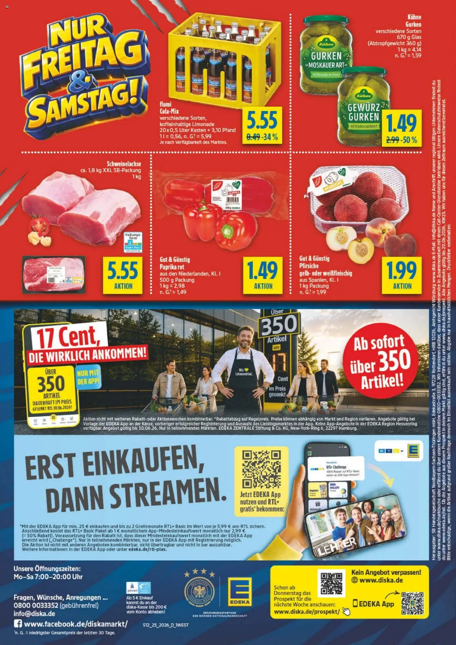 Diska - Diska Angebote Bayern KW25 – gültig ab 15.06.2026 | Seite: 16 | Produkte: Paprika rot, Limonade, Paprika, Gurken