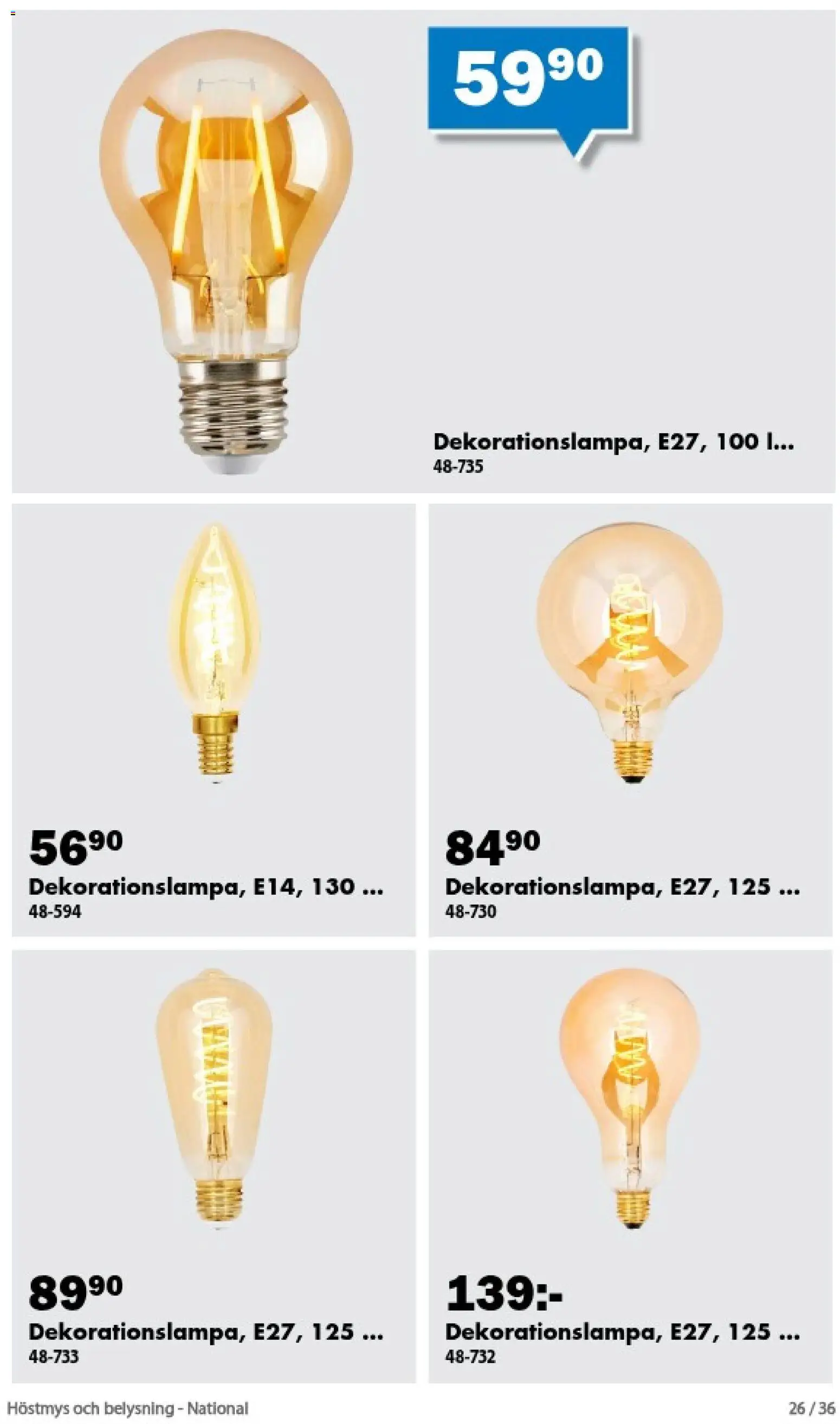 Biltema reklamblad aktuell från 01/09/2026 | Sida: 26 | Produkter: Belysning