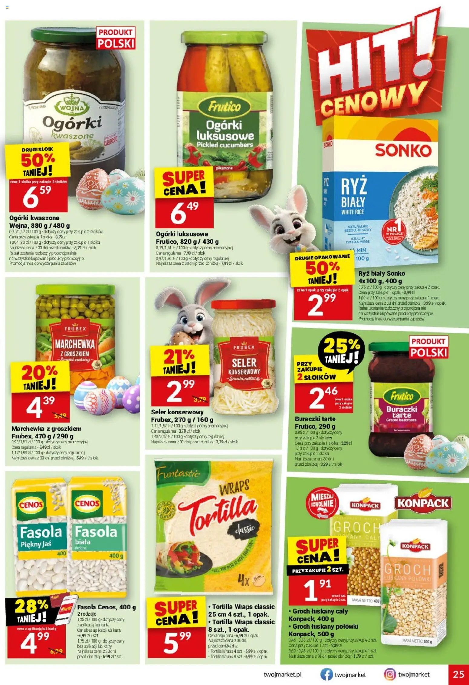 Twój Market gazetka od 11.03.2026 | Strona: 25 | Produkty: Sok, Ryż, Ogórki, Marchewka z groszkiem