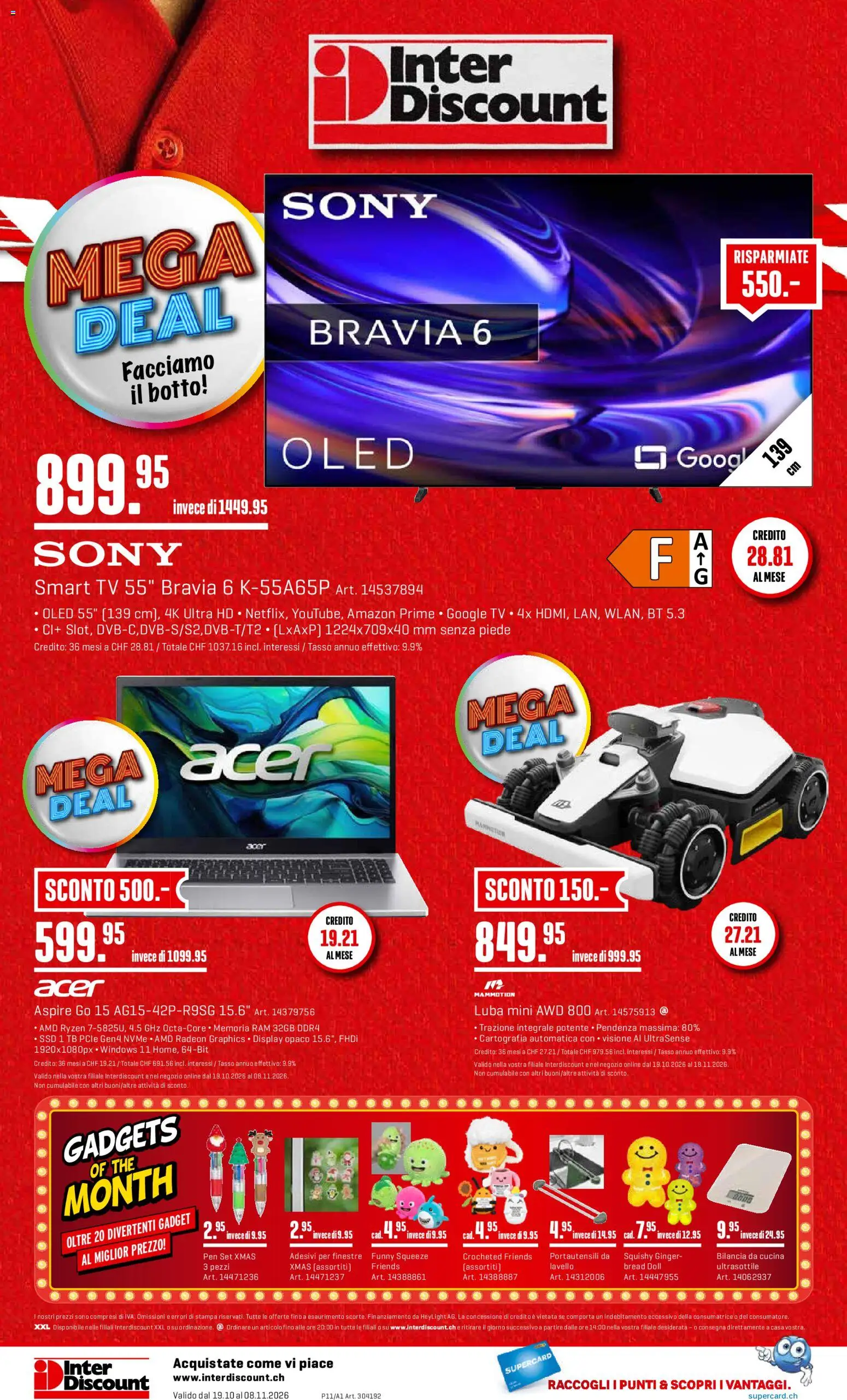 Interdiscount aktionen IT – gültig ab 19.10.2026 | Seite: 24 | Produkte: TV, Sony