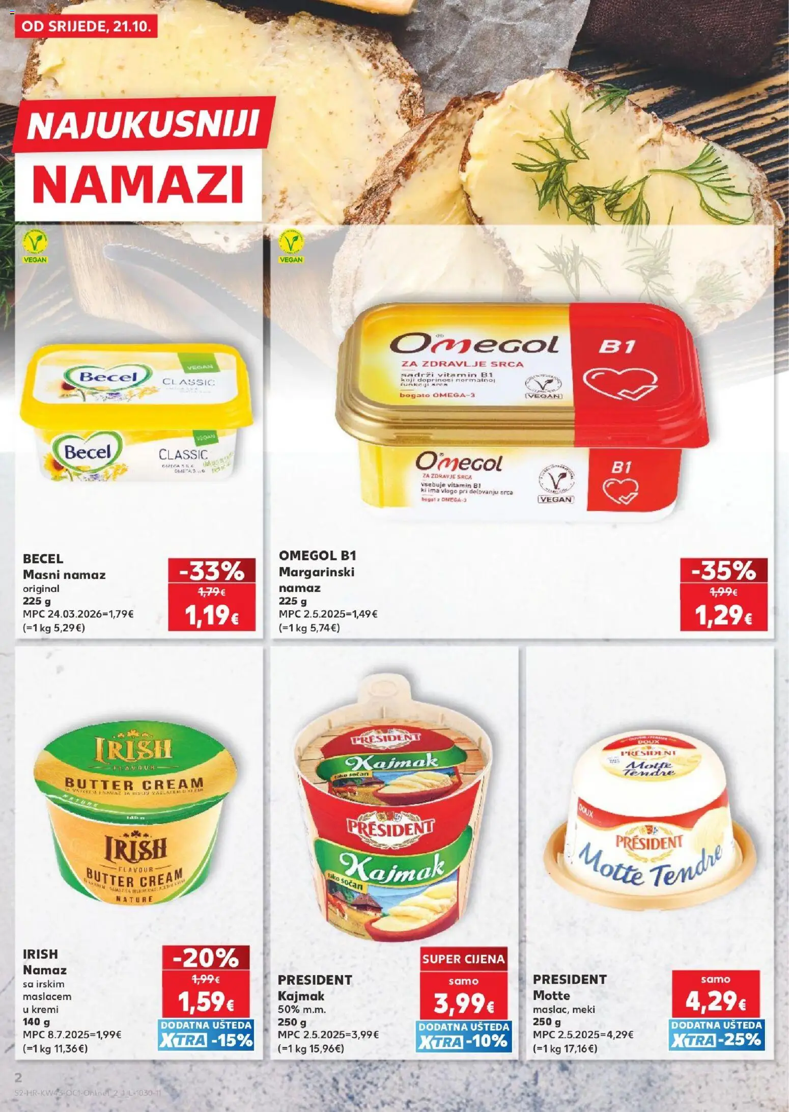 Kaufland katalog | vrijedi od 21.10.2026 | Stranica: 2 | Proizvodi: Kajmak, Namaz