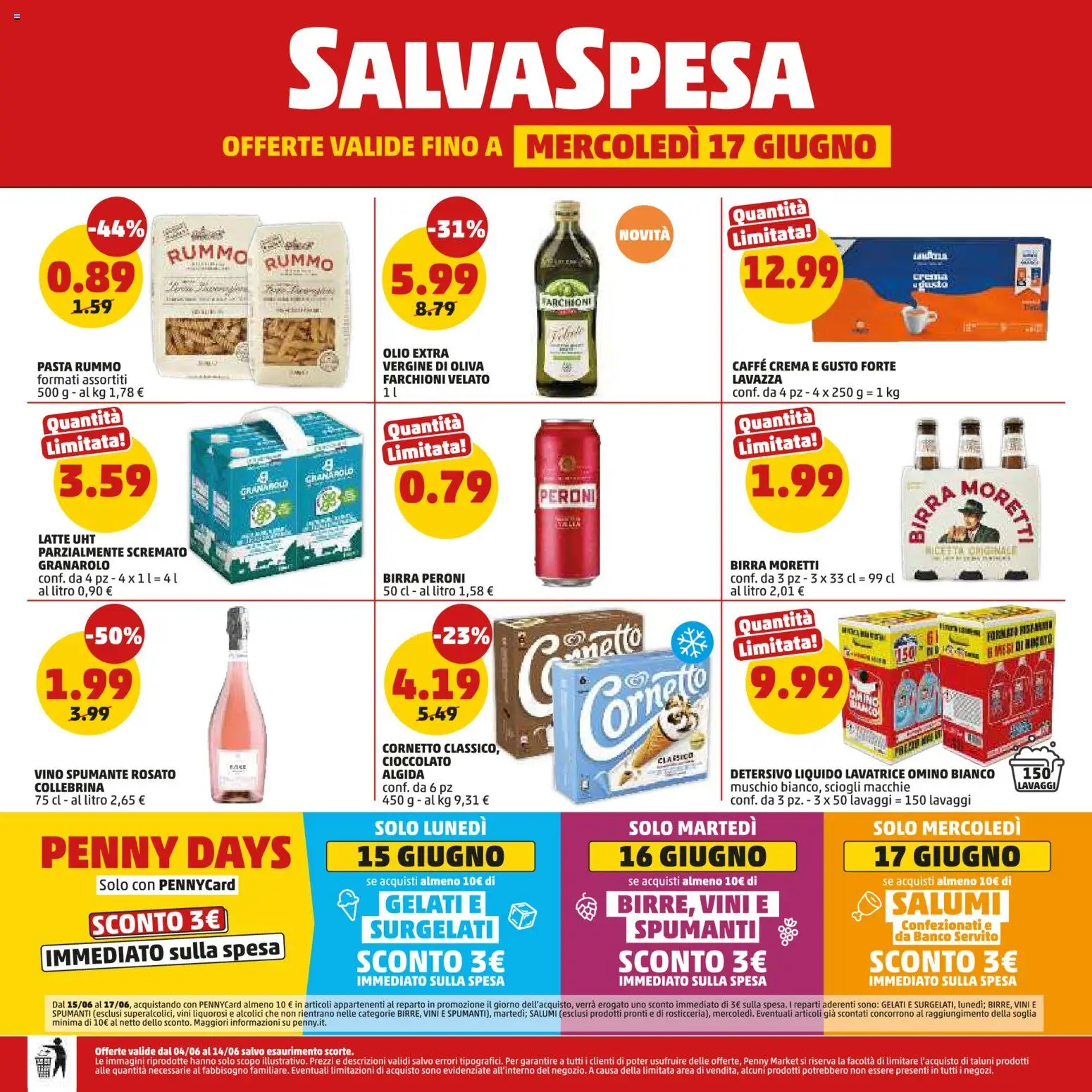 Volantino PENNY del 04.06.2026 | Pagina: 20 | Prodotti: Crema, Cioccolato, Birra Moretti, Lavatrice