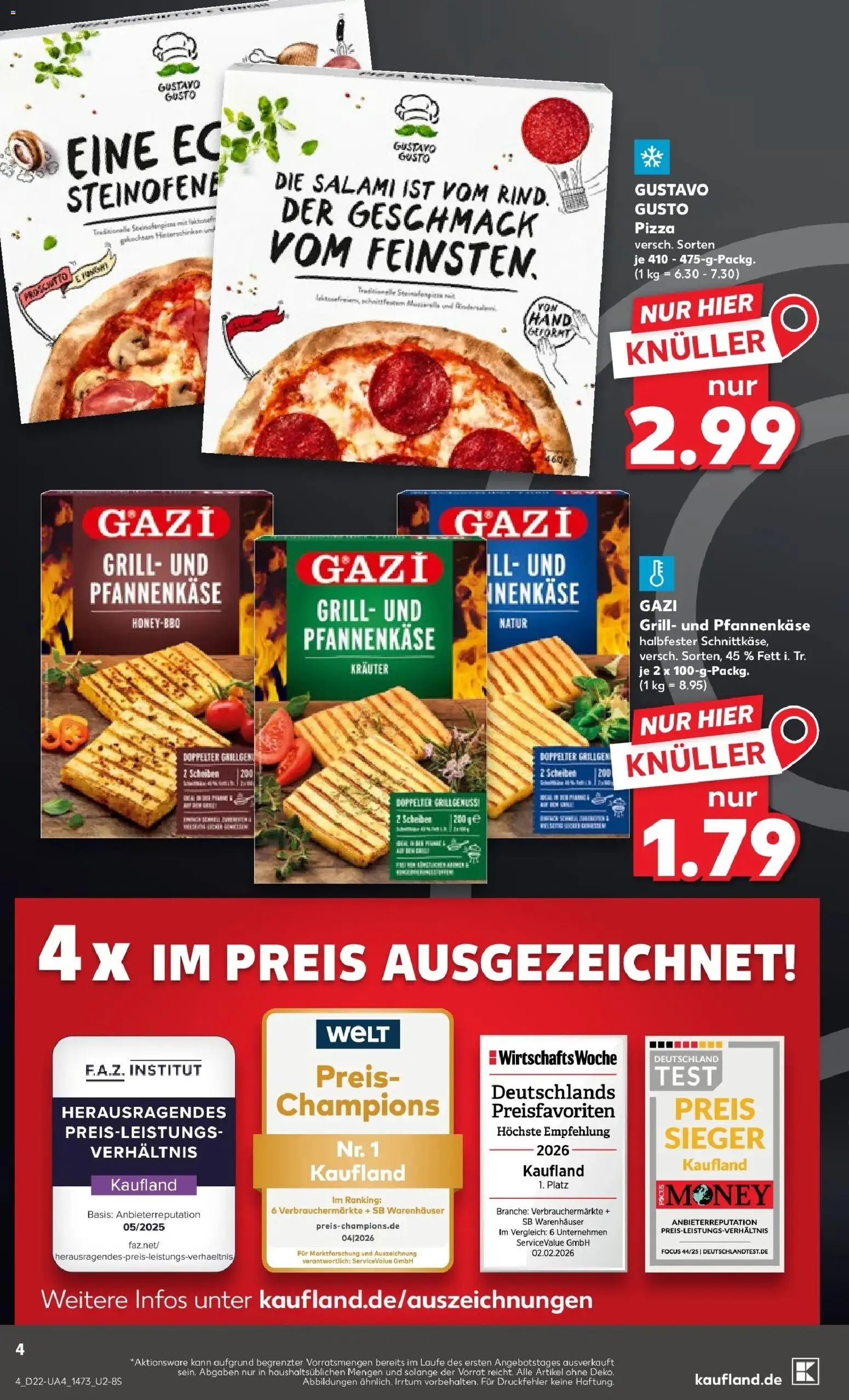 Kaufland Prospekt Herzberg (Elster) – gültig ab 26.05.2026 | Seite: 9 | Produkte: Gustavo gusto, Grill, Salami, Pizza