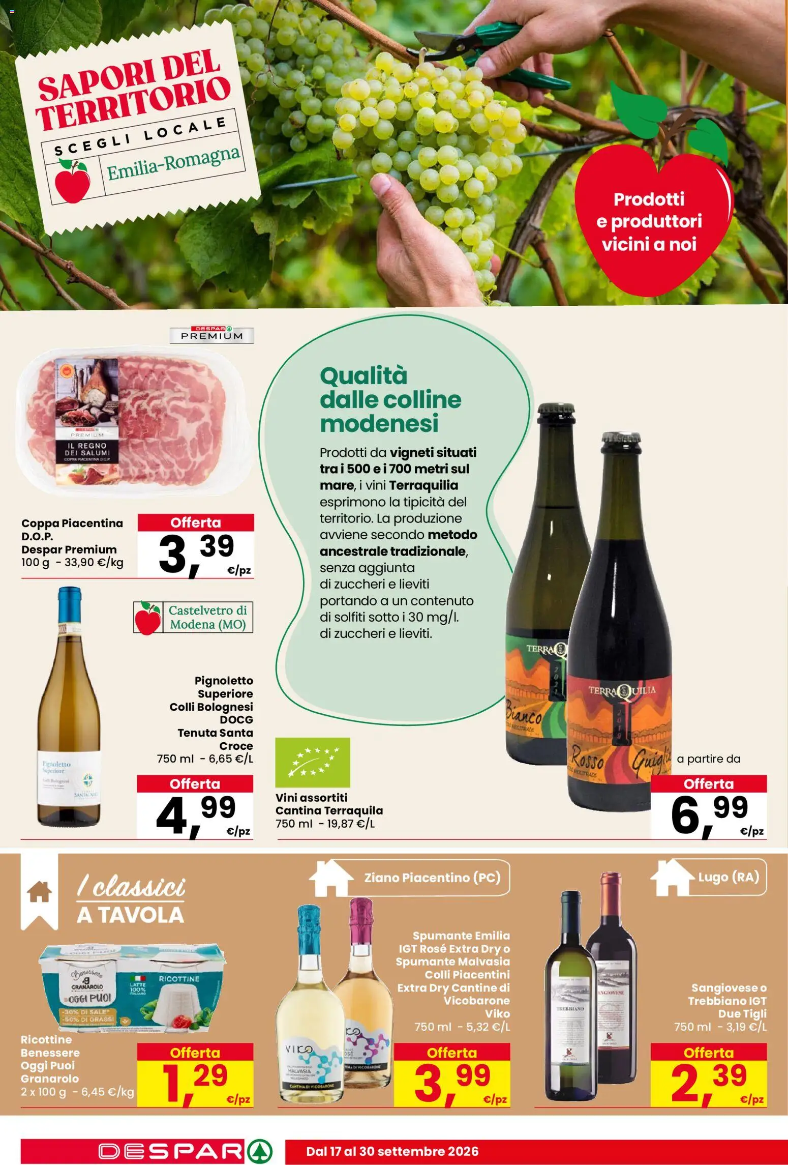 Volantino Despar del 17/09/2026 | Pagina: 12 | Prodotti: Sale, Spumante, PC, Terra