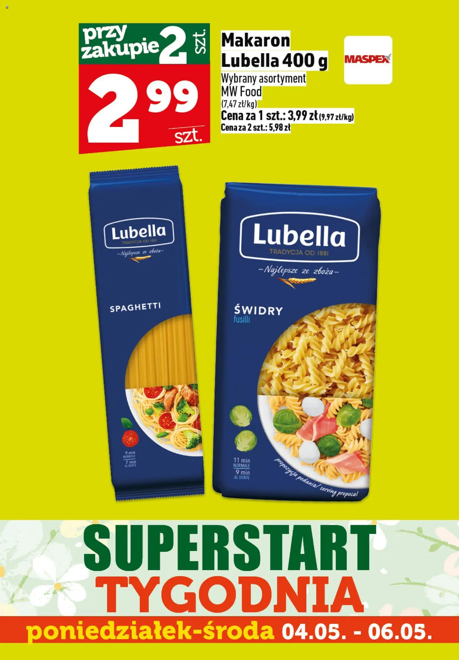 Topaz gazetka - Superstart tygodnia od 04.05.2026 | Strona: 7 | Produkty: Makaron