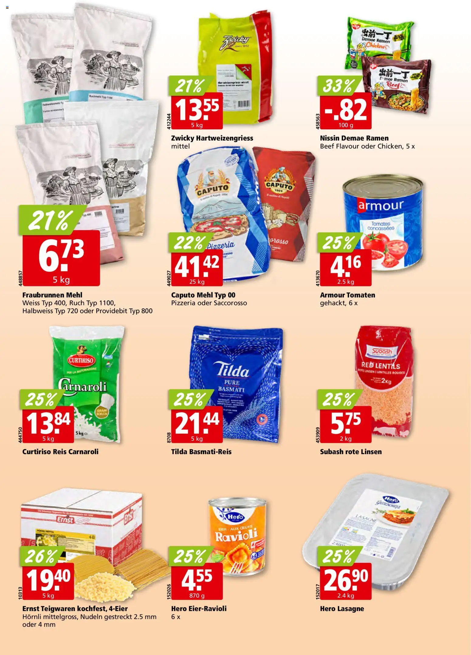 Aligro aktionen Schlieren, Gossau SG, Frauenfeld, Rapperswil-Jona, Sargans, Bern – gültig ab 12.10.2026 | Seite: 22 | Produkte: Mehl, Basmatireis, Tomaten, Reis