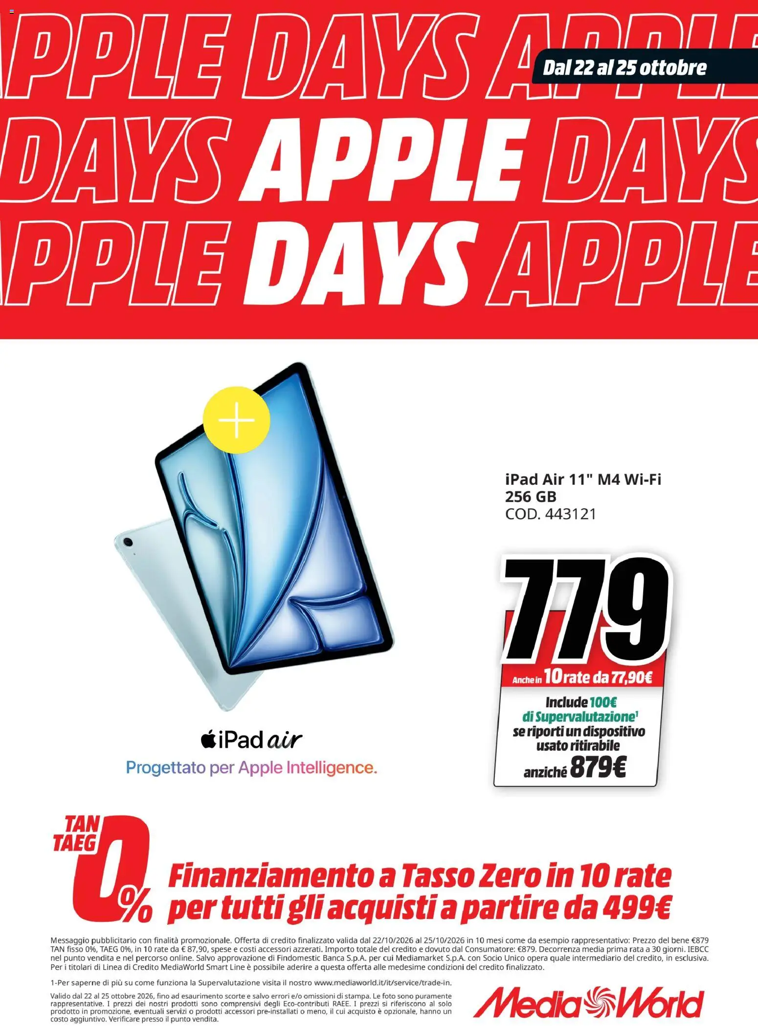 Volantino Media World del 22/10/2026 | Pagina: 4 | Prodotti: Ipad