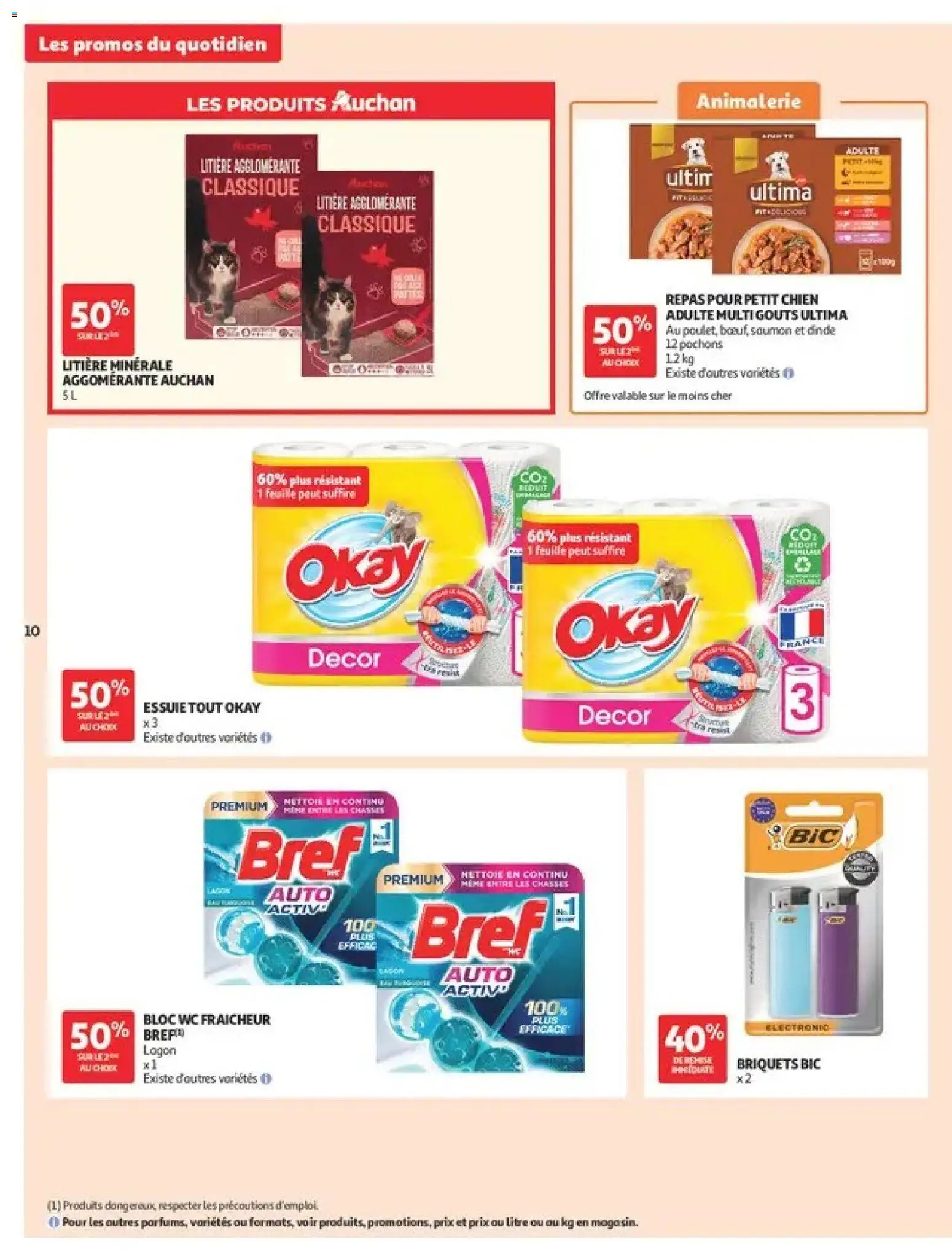 {H1} | Page: 10 | Produits: Litière agglomérante, Pochons, Litière, bloc WC