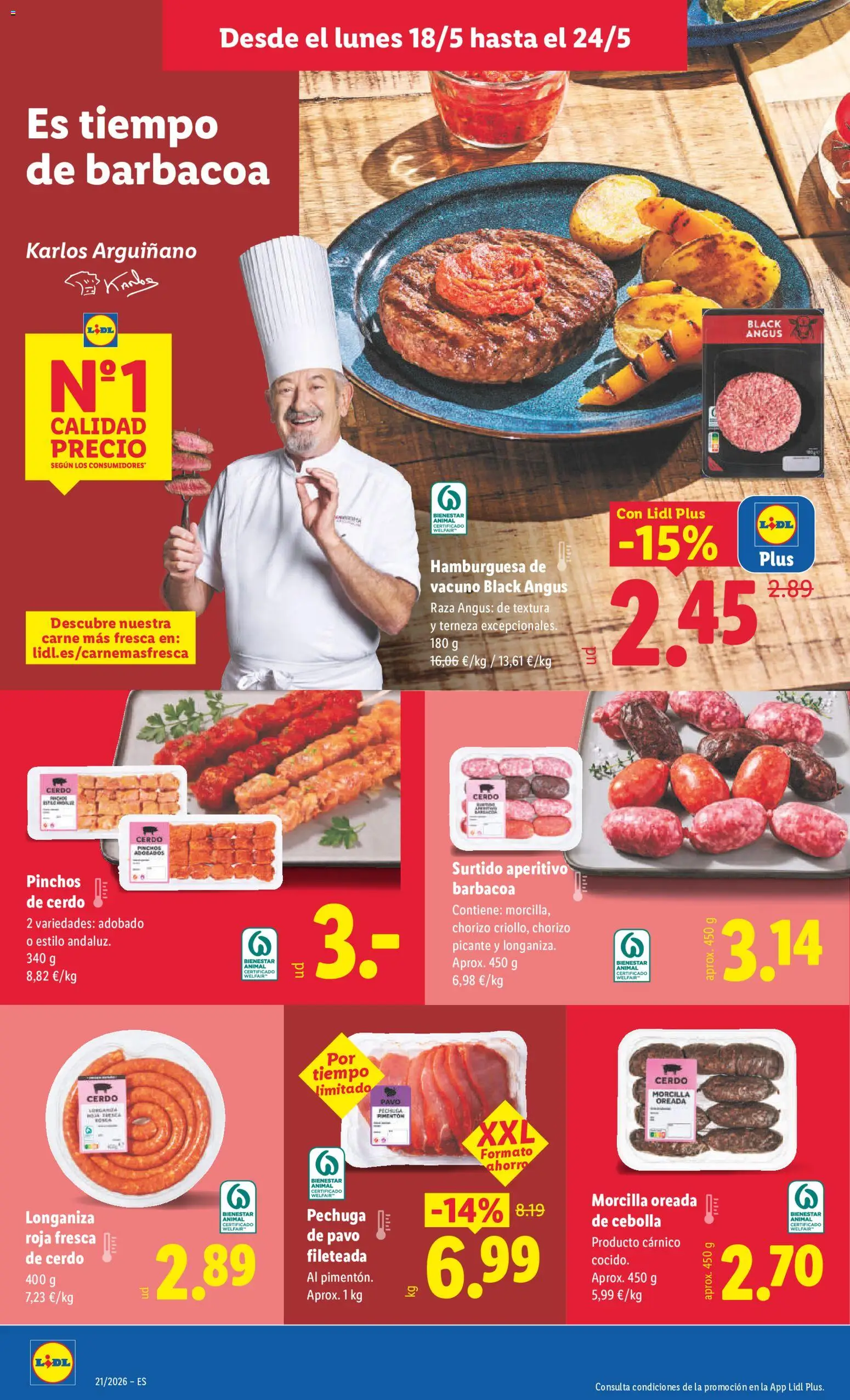 Lidl folleto │ válido desde el 18.05.2026 | Página: 4 | Productos: Cerdo, Longaniza, Barbacoa, Σοκολατούχο γάλα
