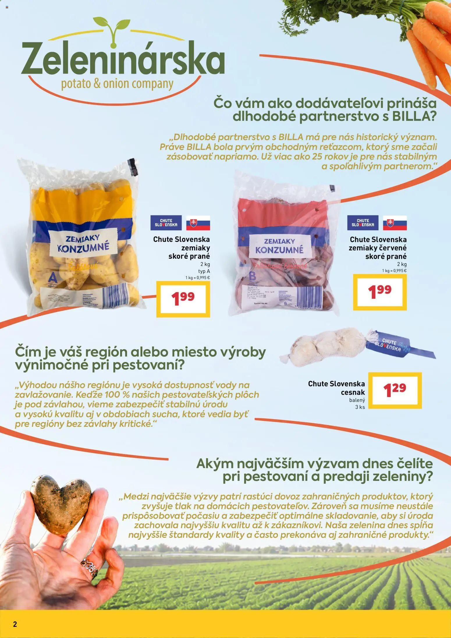 Nové Billa akcie – leták je platný od 12.08.2026 | Strana: 2 | Produkty: Cesnak, Zelenina, Zemiaky