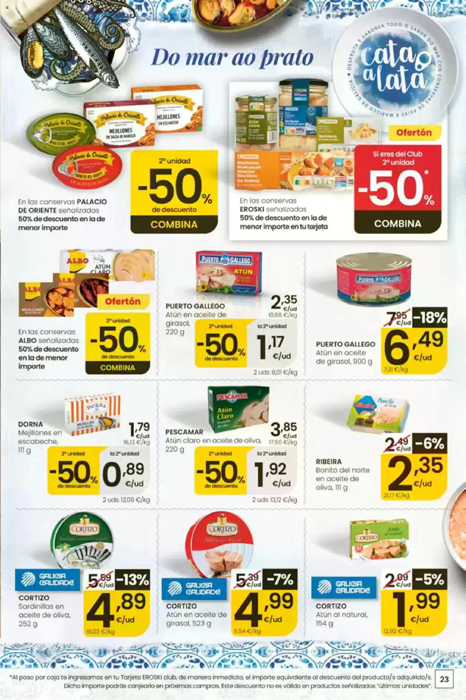 Eroski É bo que sexa de aquí │ válido desde el 30/07/2026 | Página: 23 | Productos: Sardinillas, Aceite, Caja, Atún claro