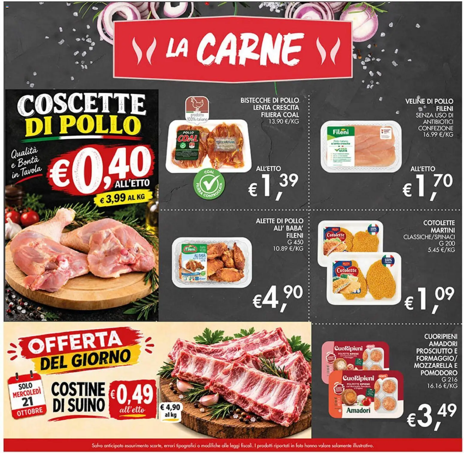 Volantino Coal del 08/10/2026 | Pagina: 5 | Prodotti: Suino, Mozzarella, Martini, Carne