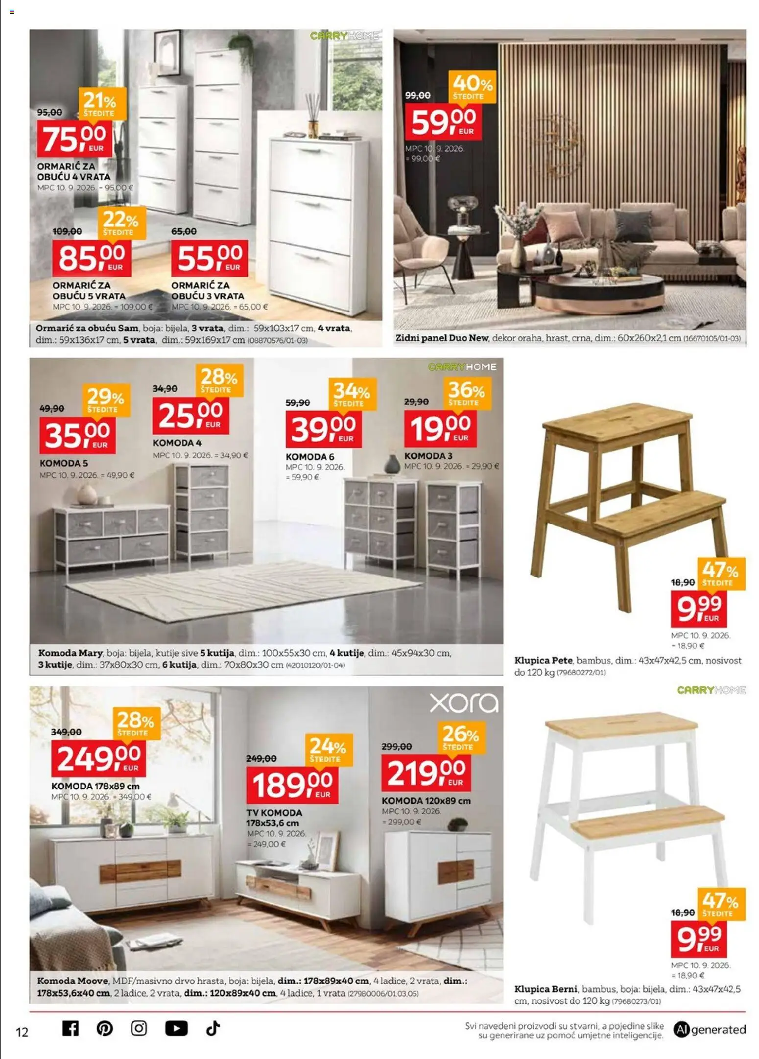 Lesnina katalog | vrijedi od 29.09.2026 | Stranica: 12 | Proizvodi: Komoda, Vrata, Tv