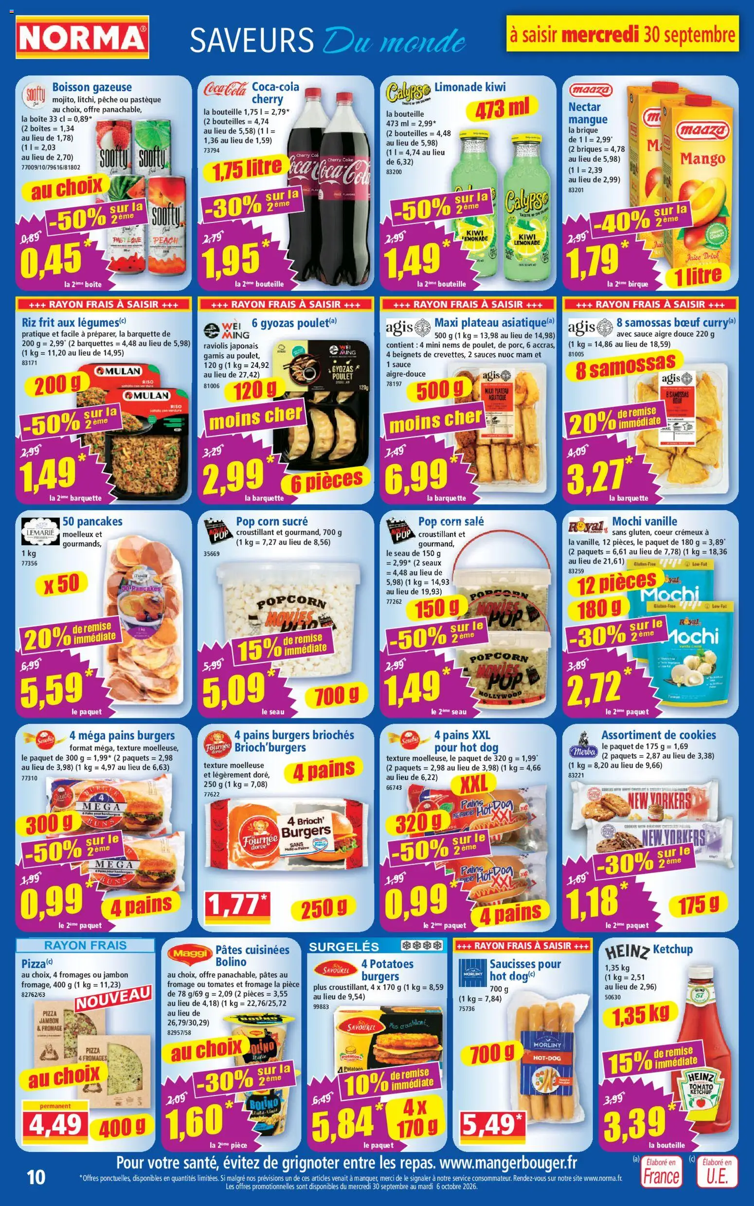 {H1} | Page: 10 | Produits: Pêche, Saucisses, Riz, Pâtes