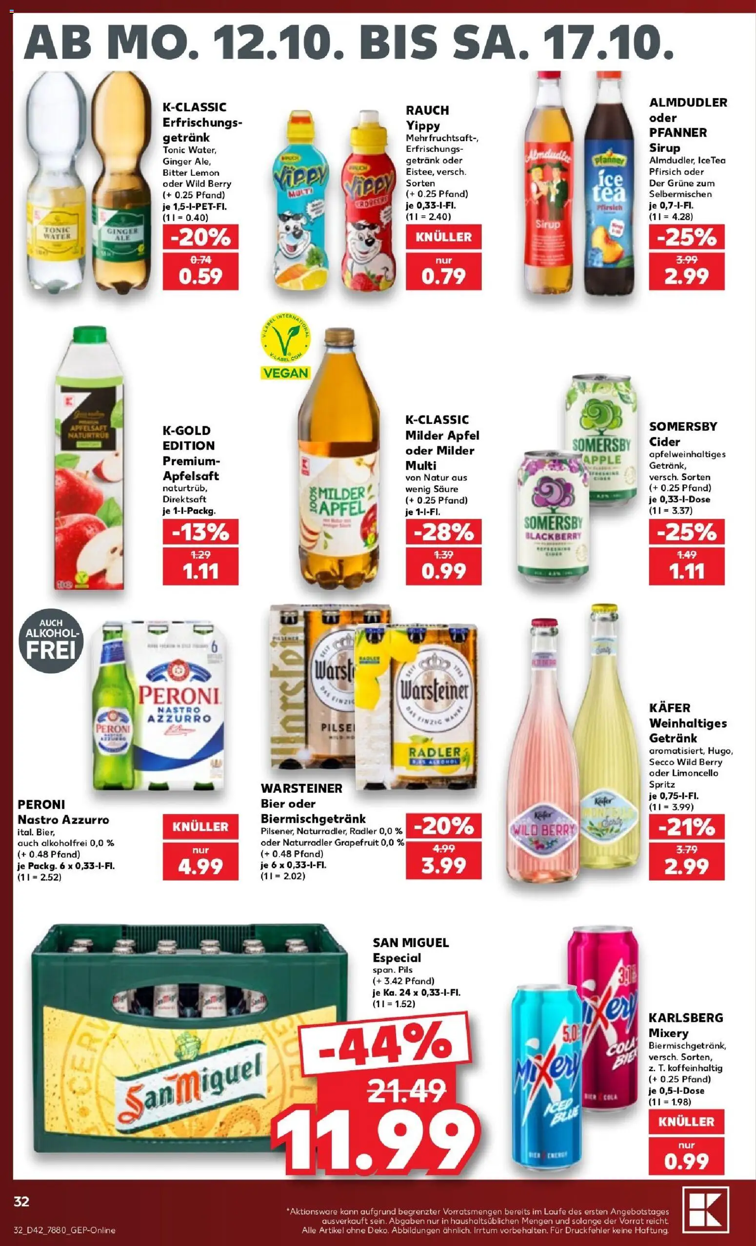 Kaufland Prospekt Hamburg – gültig ab 12.10.2026 | Seite: 38 | Produkte: Sirup, Radler, Pfirsich, Limoncello