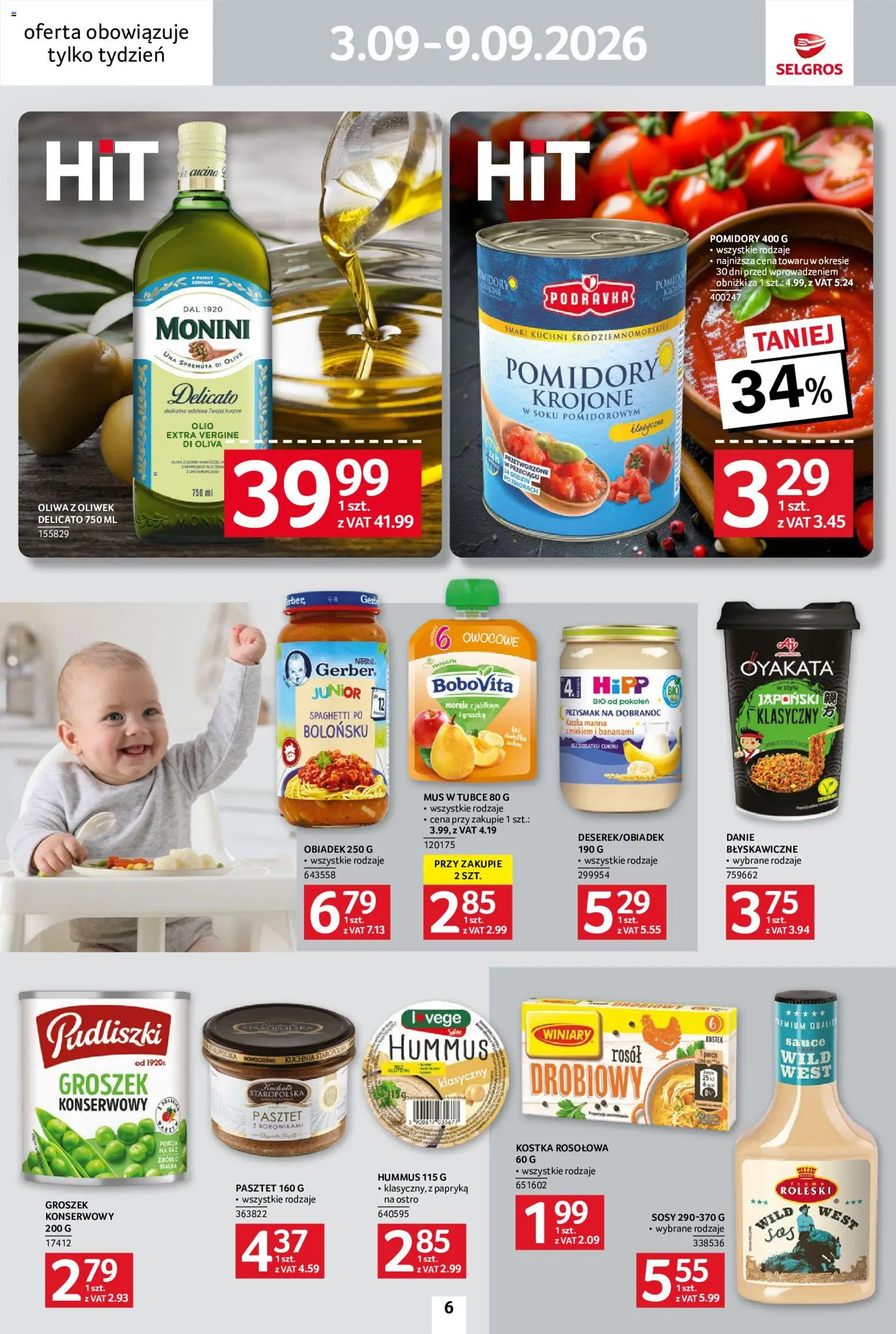 Selgros cash&carry gazetka - Jeszcze więcej super promocji od 03.09.2026 | Strona: 6 | Produkty: Groszek, Gruszka, Spaghetti, Monin
