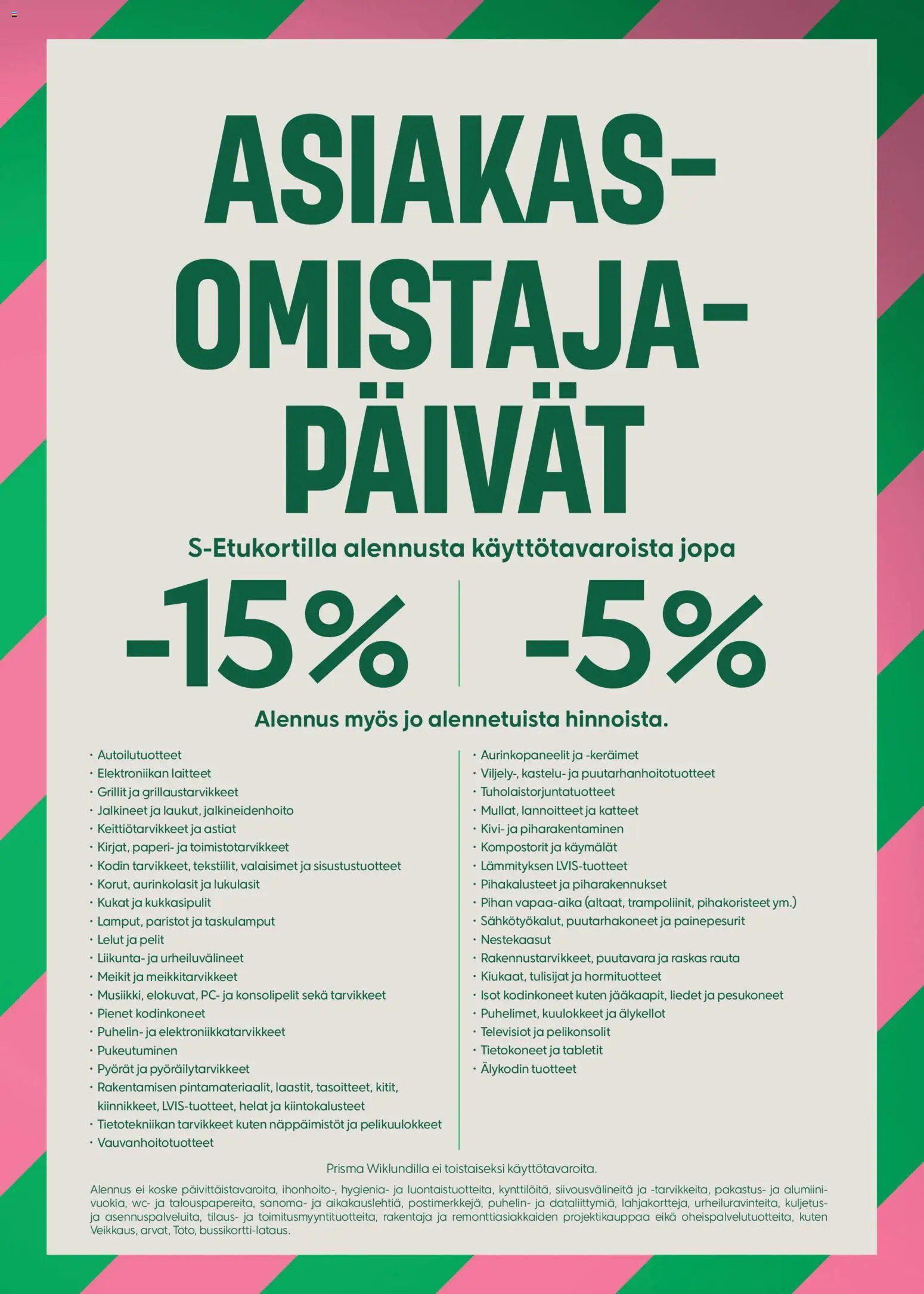 Prisma tarjoukset AO-päivät – voimassa 03/08/2026 alkaen | Sivu: 1 | Tuotteet: Aurinkolasit, WC, Paristot, Puhelin